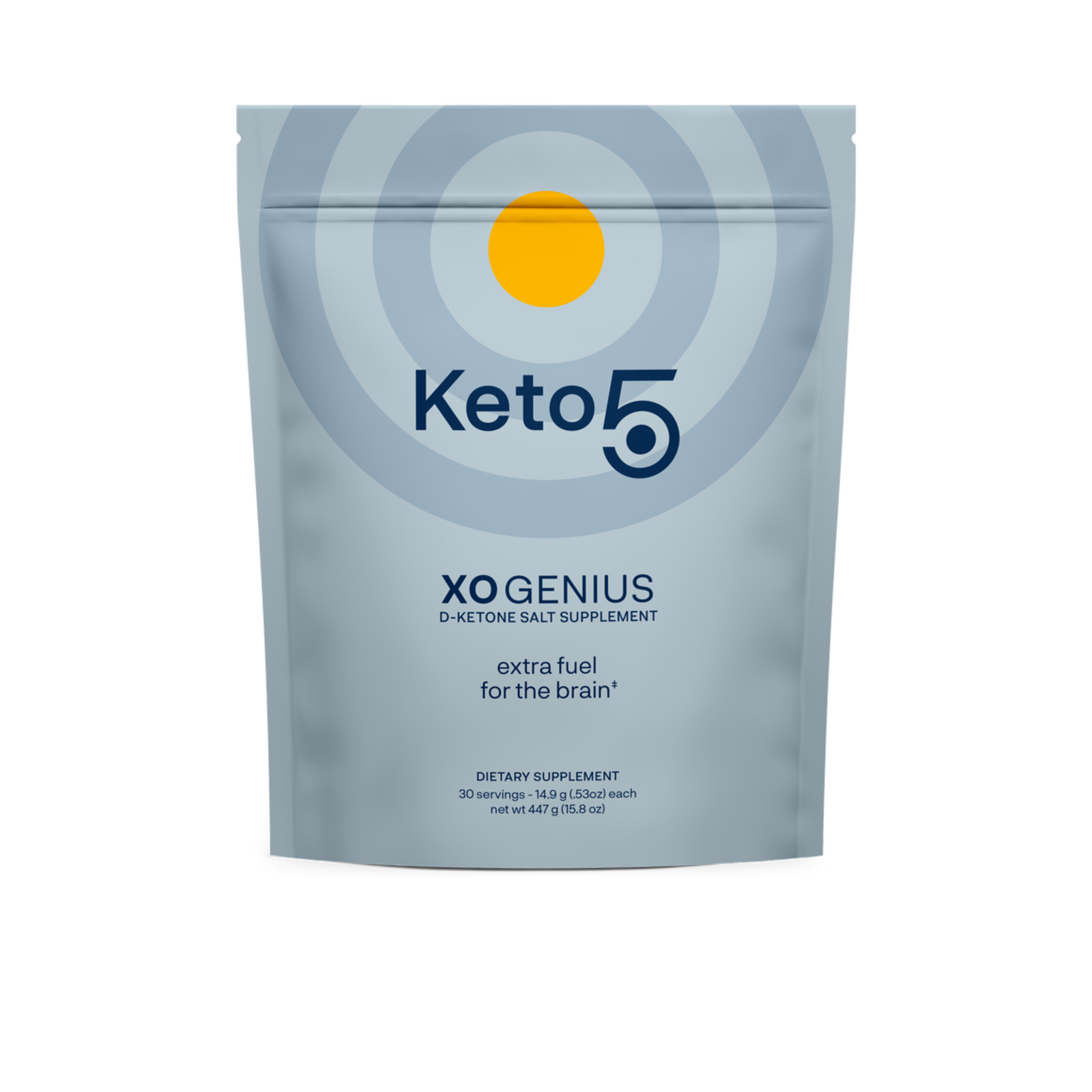 KETO 5 - XO GENIUS - D-KETONE SALT BHB - 30 SACHETS - 14.9 GRAMS PER SERVING