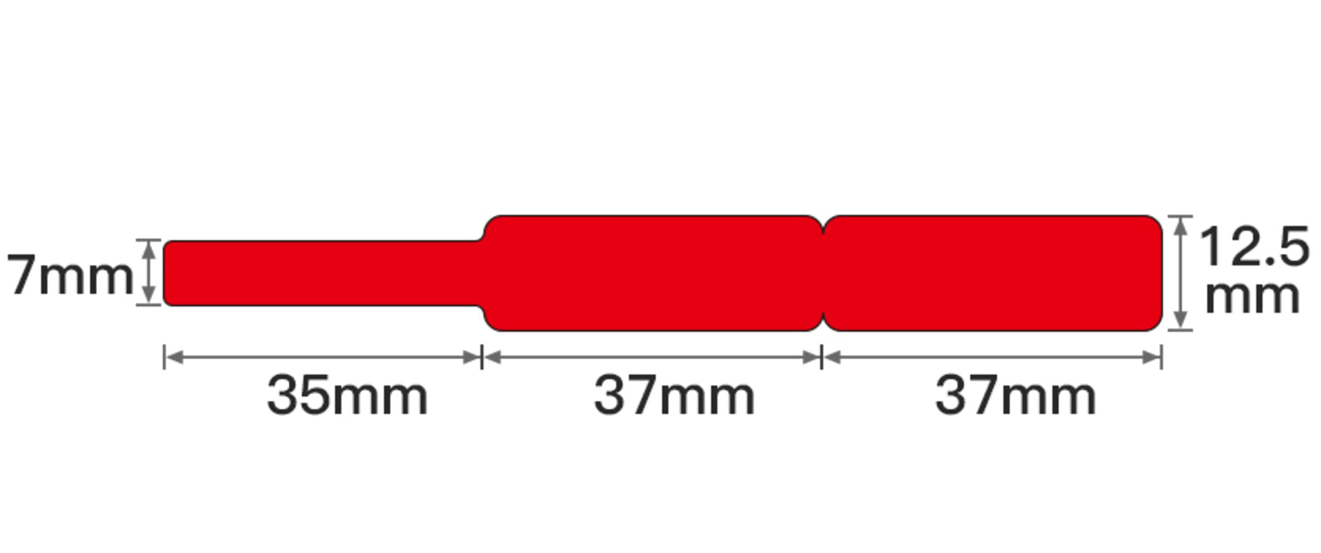 NB141 - NIIMBOT - D11 / D101 / D110 / H1S - RXL 12.5X109MM - 65 LABELS PER ROLL - RED CABLE