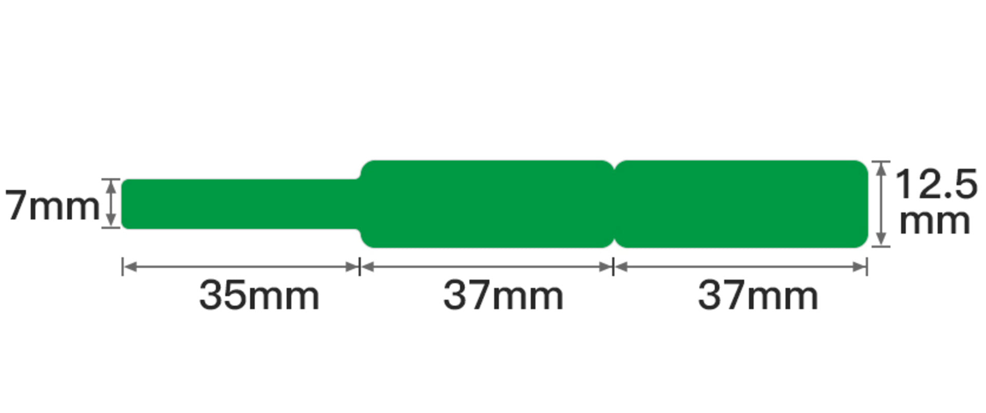 NB142 - Niimbot - D11 / D101 / D110 / H1S - 12.5x109mm - 65 Green Cable Labels