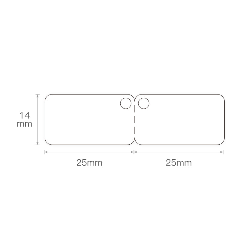 NB133 - NIIMBOT - D11 / D101 / D110 / H1S - 14X50MM FOLD - 130 LABELS PER ROLL - WHITE JEWELLERY TAG