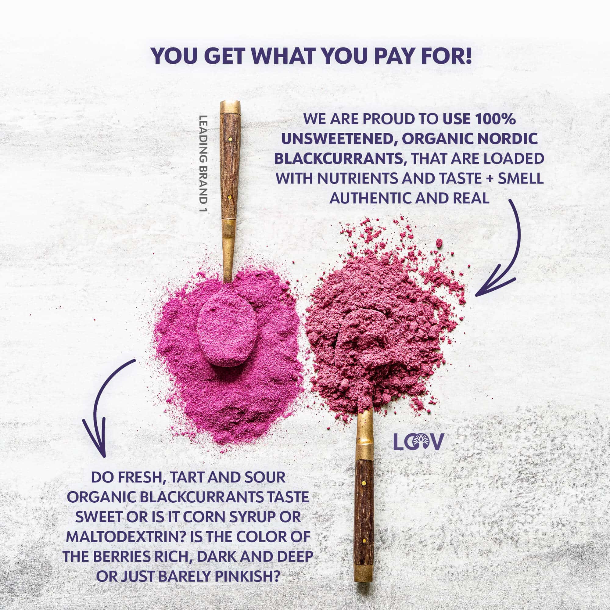 LOOV - ORGANIC BLACK-CURRANT POWDER (FREEZE-DRIED)