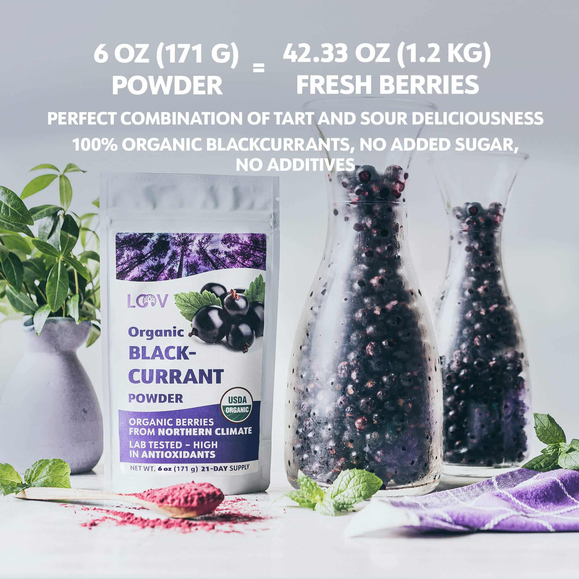 LOOV - ORGANIC BLACK-CURRANT POWDER (FREEZE-DRIED)