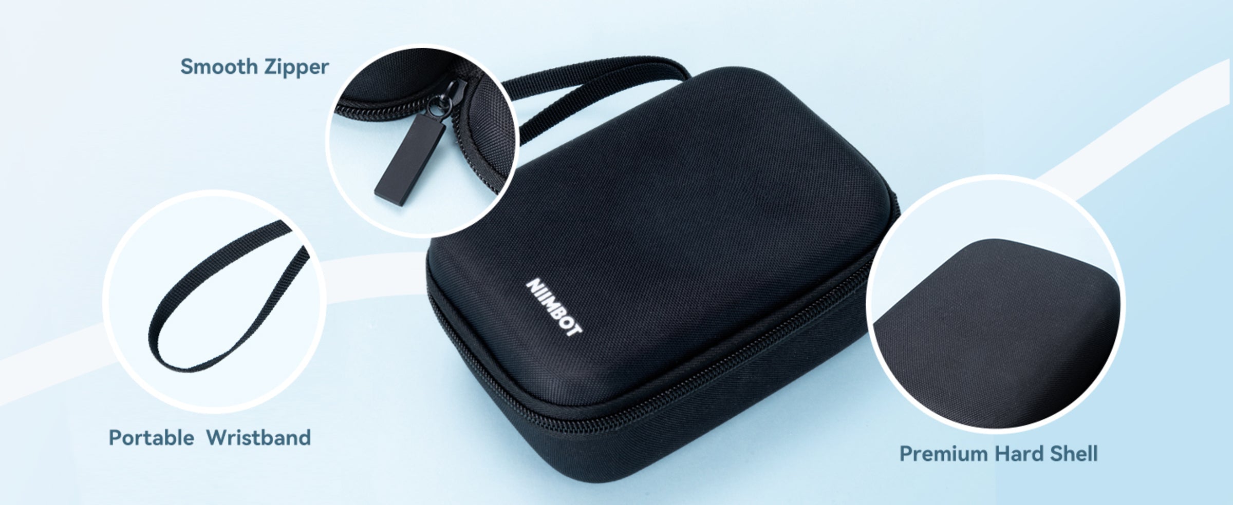 NIIMBOT - D11_H / D110_M - STORAGE CASE FOR PRINTER & LABELS - BLACK