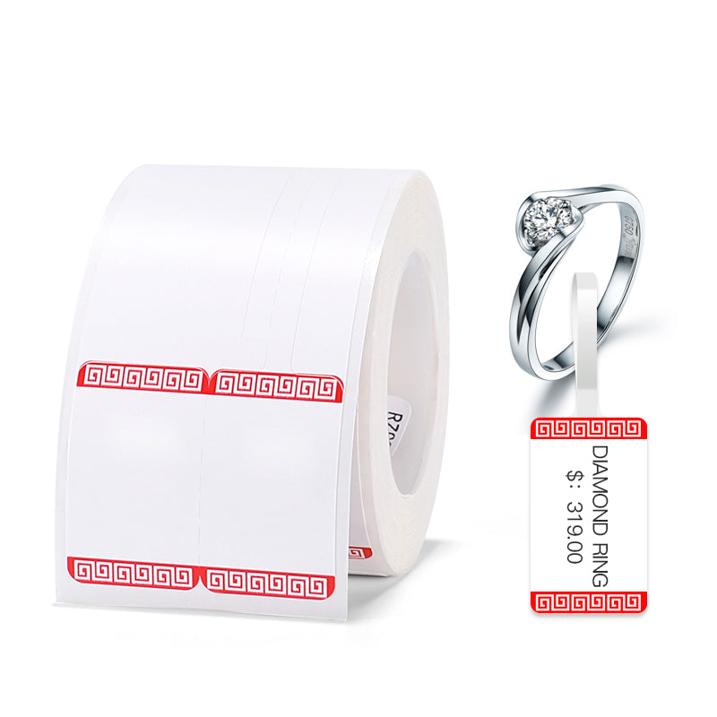 NB204 - Niimbot - B1 / B21 / B3S / B4 - 30x70mm - 100 Red Border Jewellery Labels
