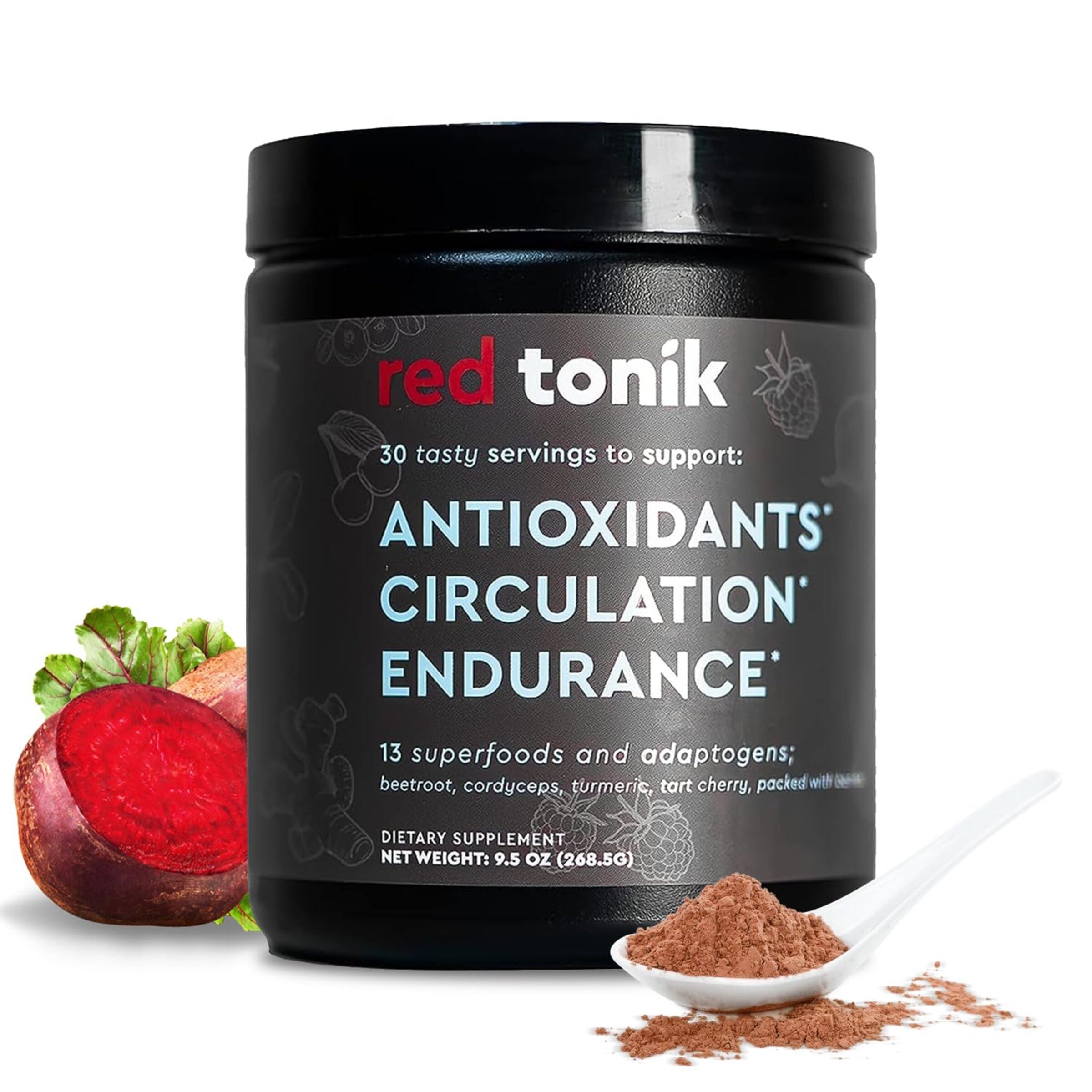 RED TONIK - 13 SUPERFOODS & ADAPTOGENS POWDER - 30 DAY SUPPLY - BERRY