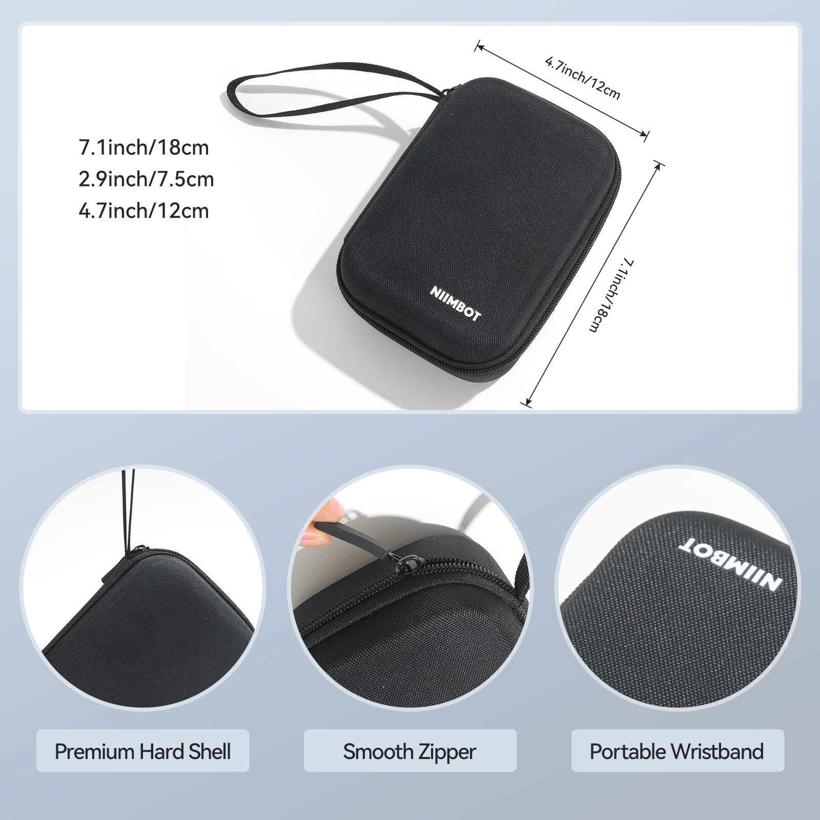 NIIMBOT - D11 / D110 / B18 - STORAGE CASE FOR PRINTER & LABELS - BLACK