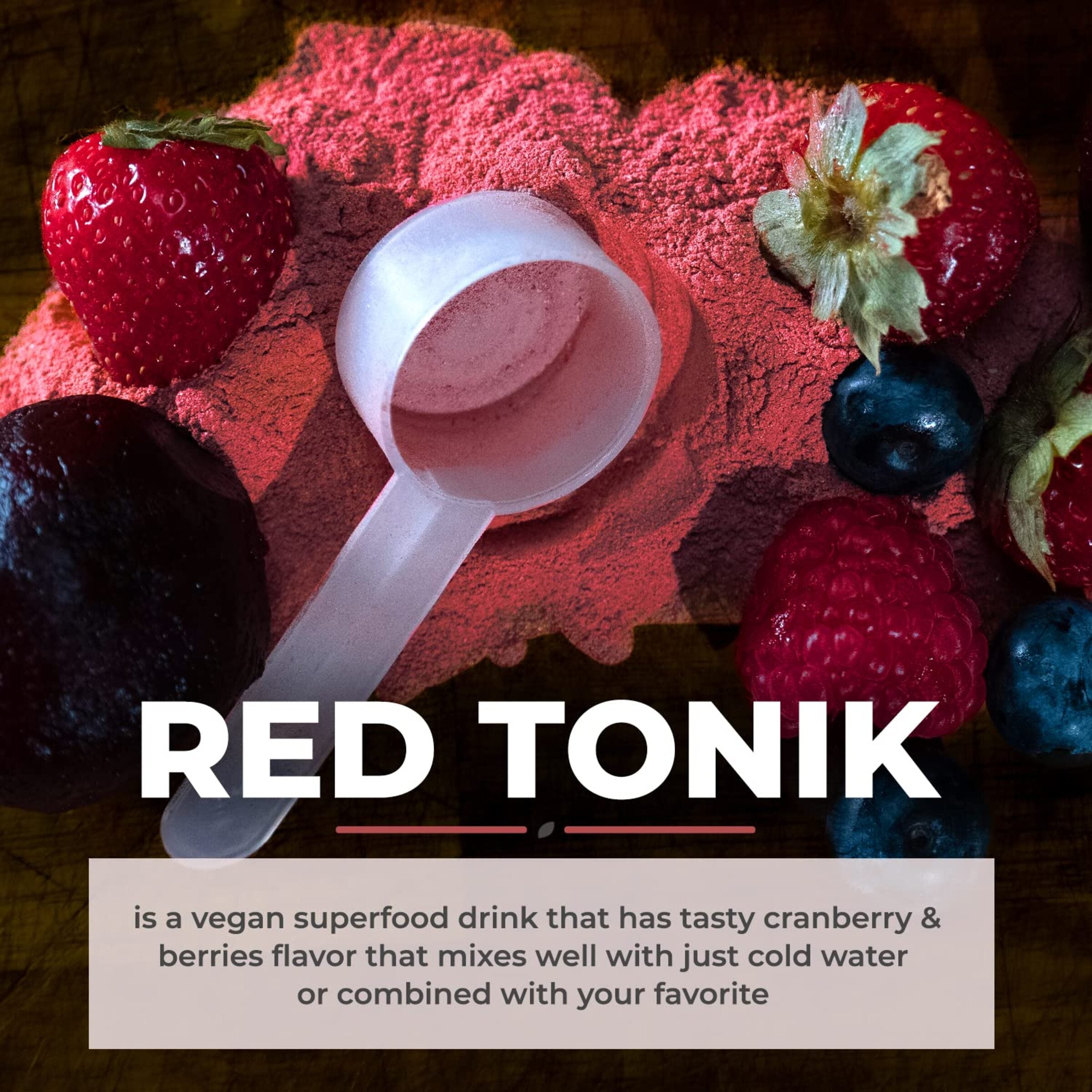 RED TONIK - 13 SUPERFOODS & ADAPTOGENS POWDER - 30 DAY SUPPLY - BERRY