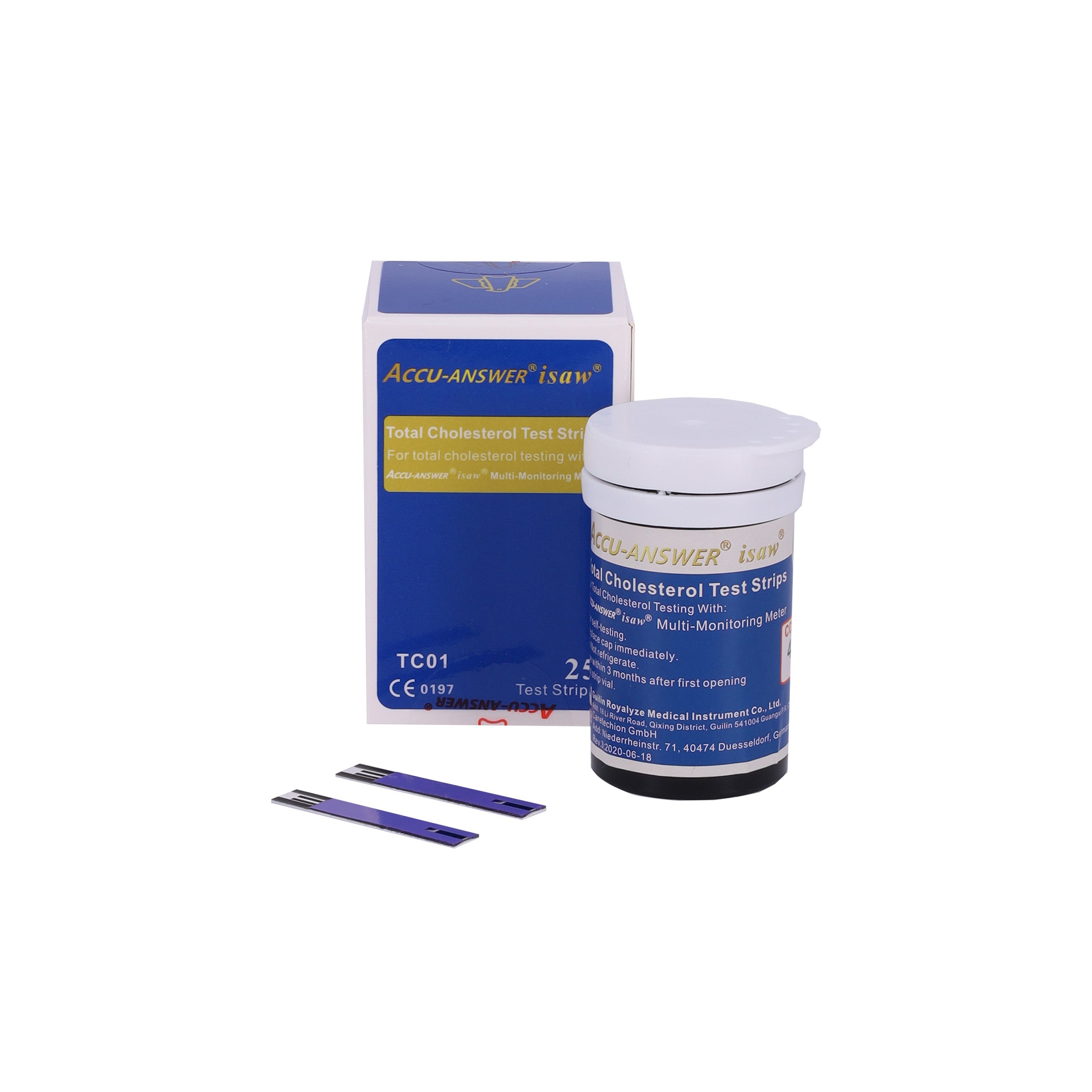 ACCU-ANSWER® ISAW® - 4 IN 1 - TOTAL CHOLESTEROL BLOOD TEST STRIPS (10 or 25)