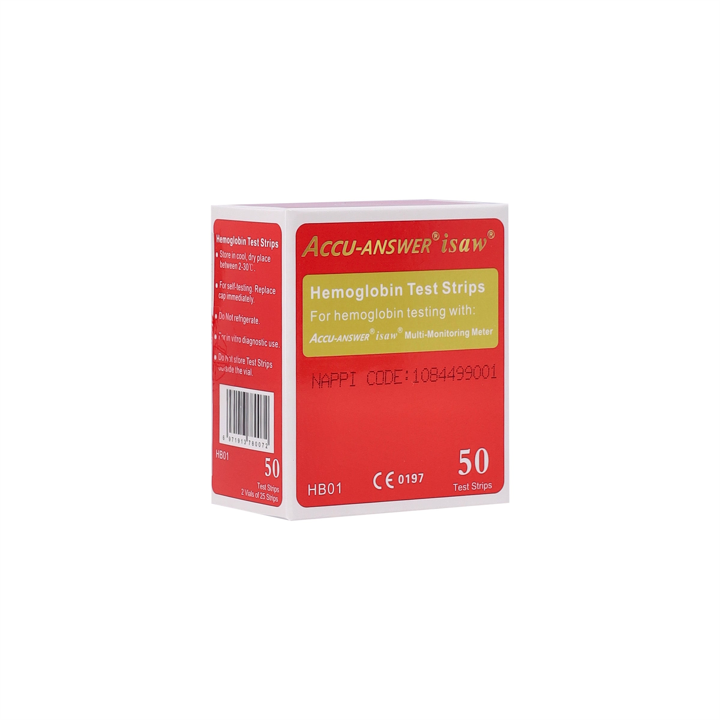 ACCU-ANSWER® ISAW® - 4 IN 1 - HEMOGLOBIN BLOOD TEST STRIPS (50)