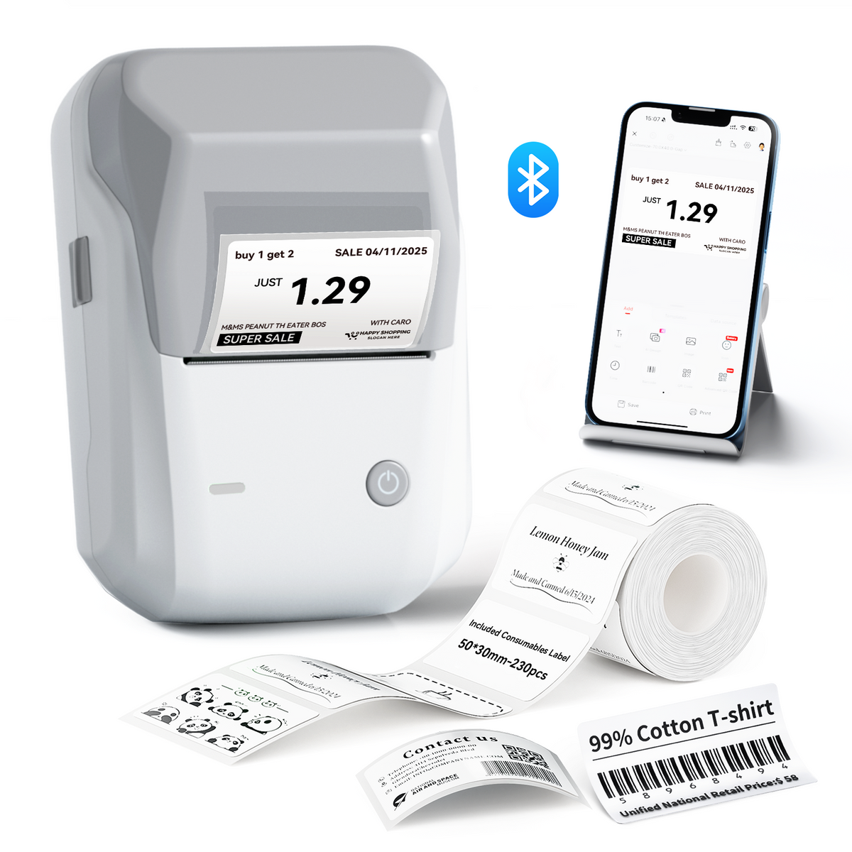 NIIMBOT - B1 Bluetooth Label Printer Incl Label Roll