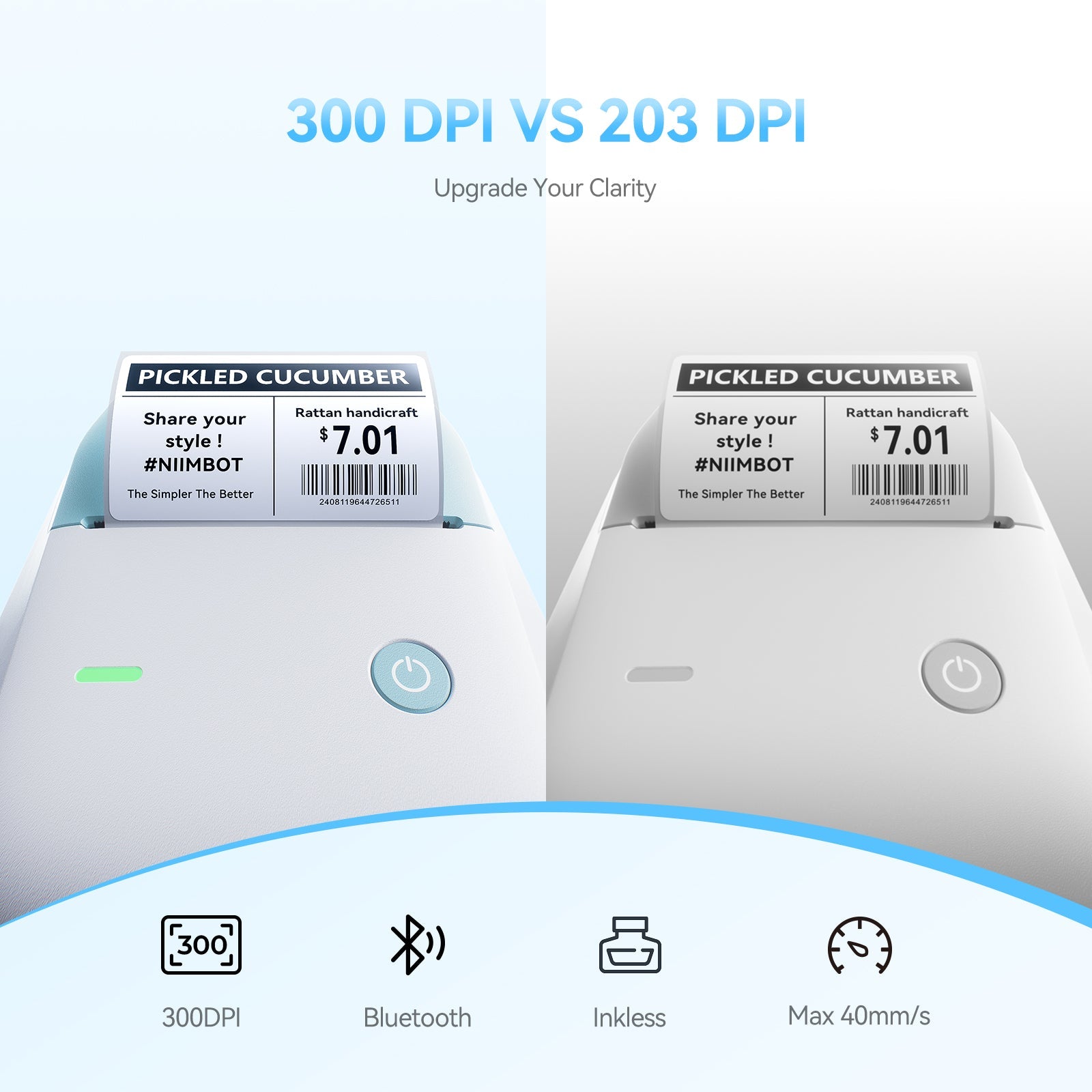 NB806 - Niimbot - B1-Pro - 300DPI - Portable Thermal Label Printer Incl Free Label