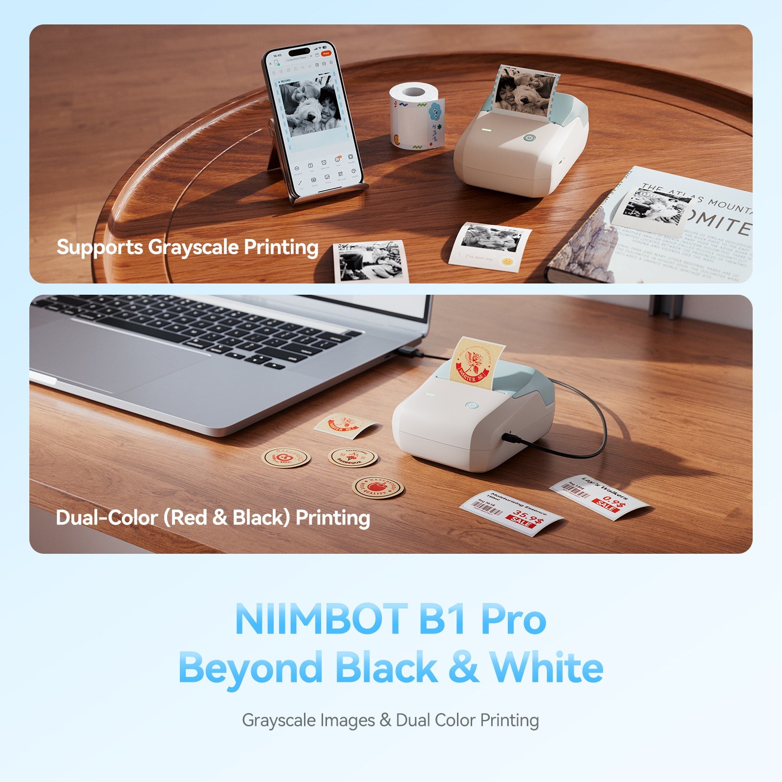 NB806 - Niimbot - B1-Pro - 300DPI - Portable Thermal Label Printer Incl Free Label