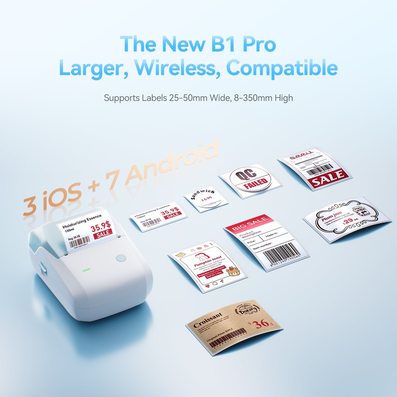 NB806 - Niimbot - B1-Pro - 300DPI - Portable Thermal Label Printer Incl Free Label