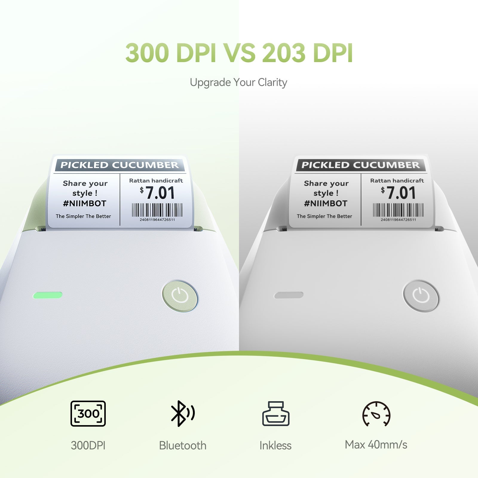 NB806 - Niimbot - B1-Pro - 300DPI - Portable Thermal Label Printer Incl Free Label