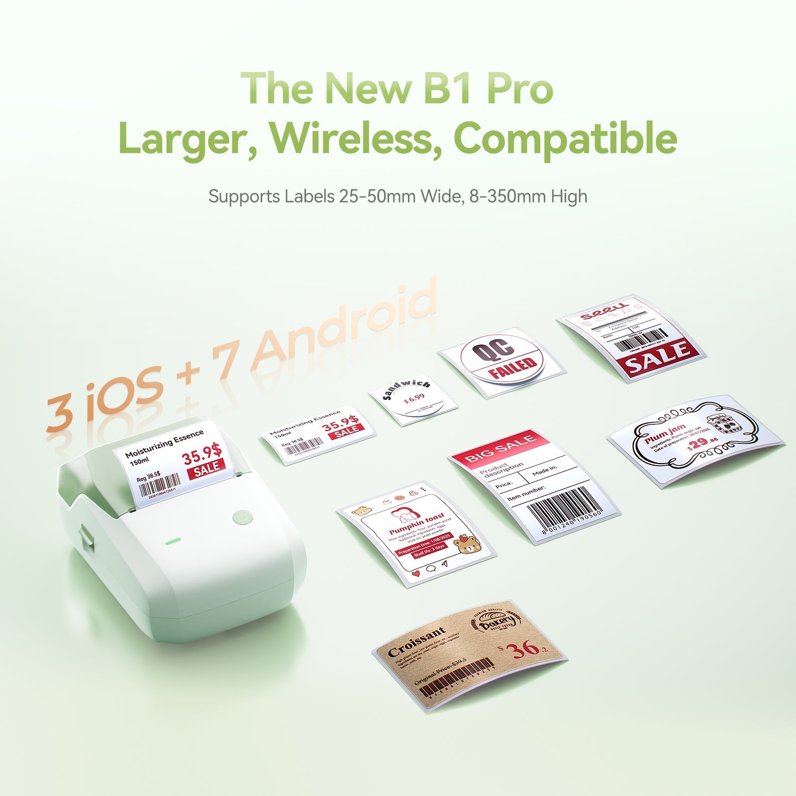 NB806 - Niimbot - B1-Pro - 300DPI - Portable Thermal Label Printer Incl Free Label