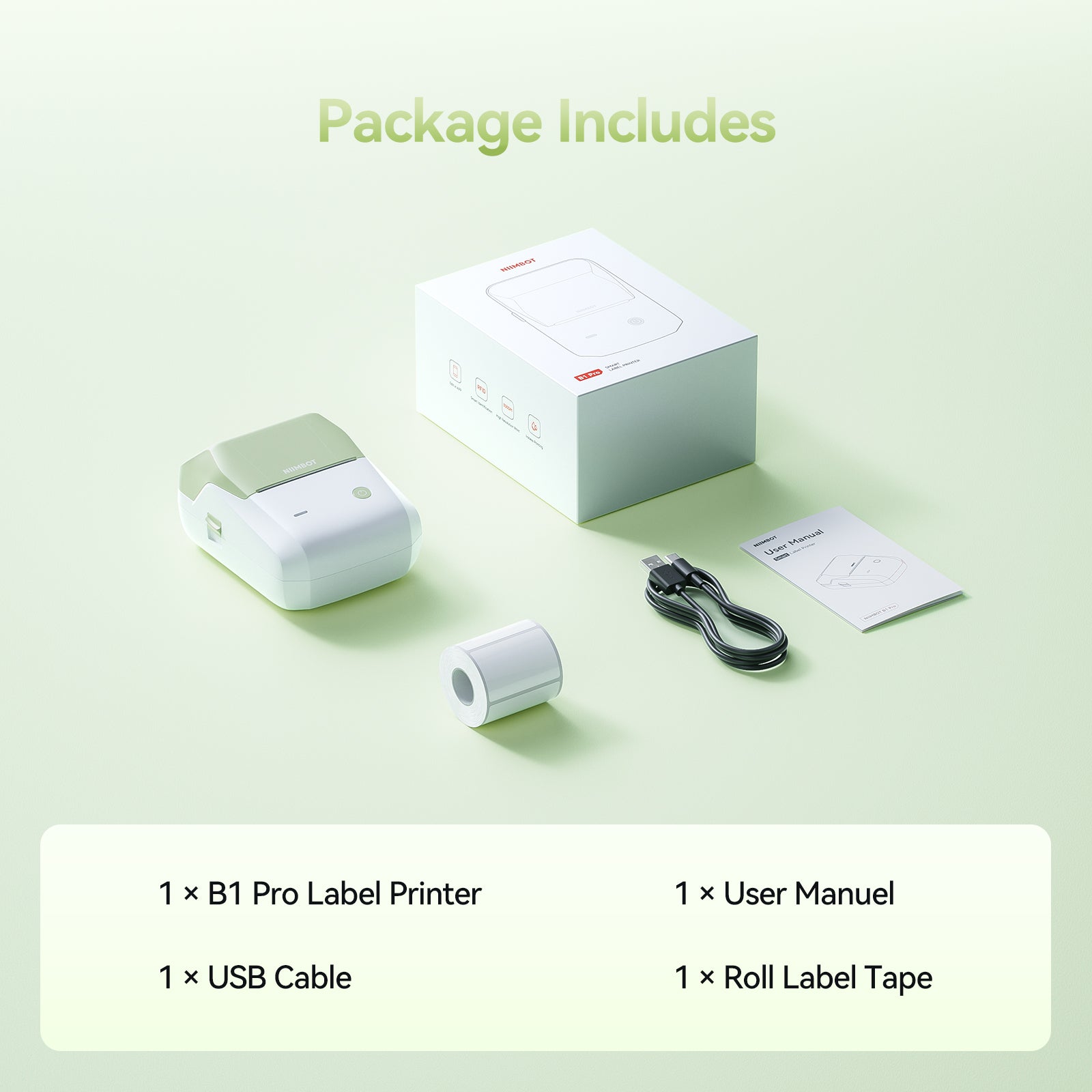 NB806 - Niimbot - B1-Pro - 300DPI - Portable Thermal Label Printer Incl Free Label