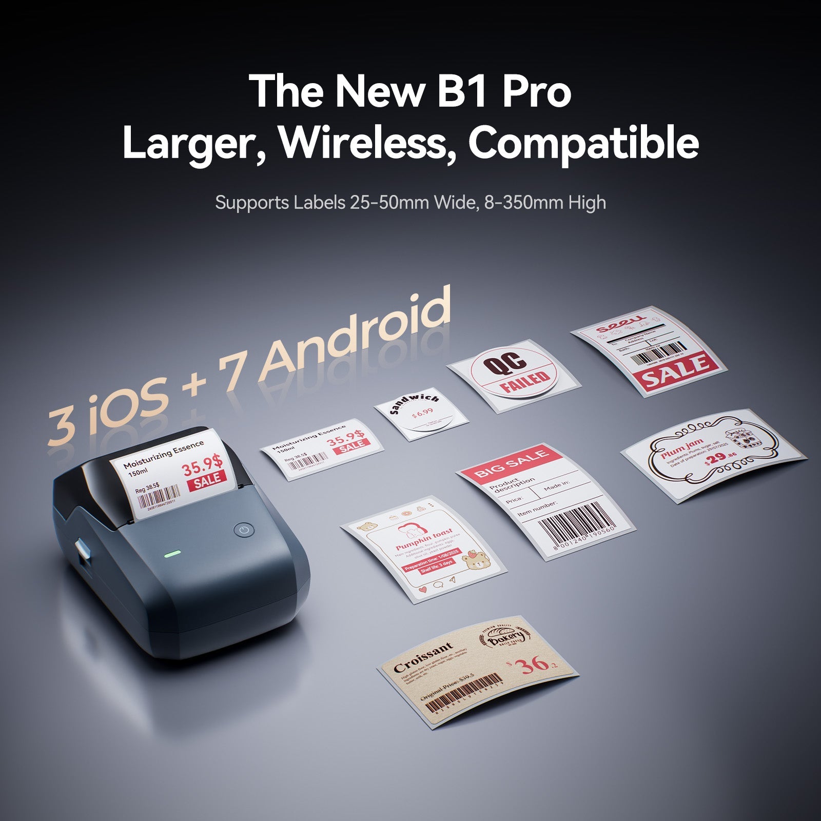 NB806 - Niimbot - B1-Pro - 300DPI - Portable Thermal Label Printer Incl Free Label