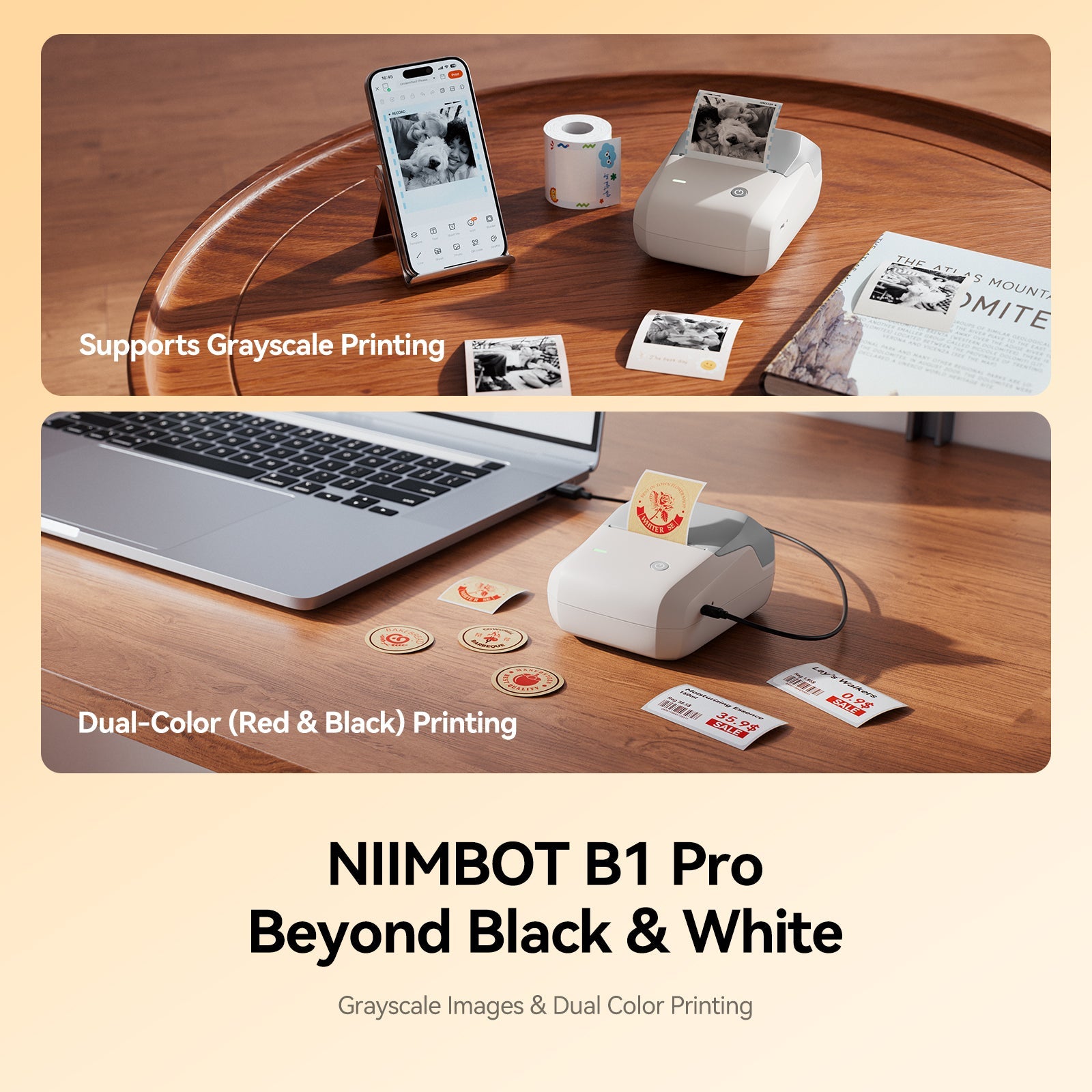NB806 - Niimbot - B1-Pro - 300DPI - Portable Thermal Label Printer Incl Free Label
