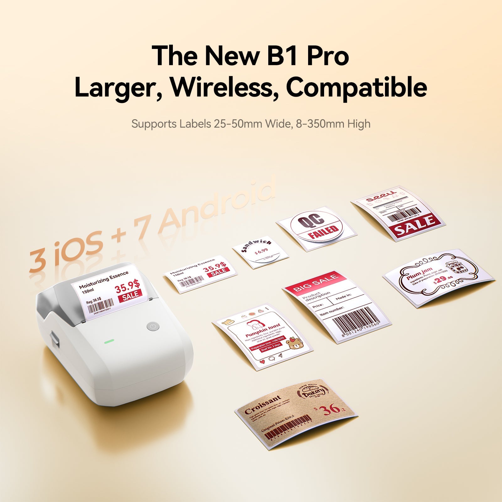 NB806 - Niimbot - B1-Pro - 300DPI - Portable Thermal Label Printer Incl Free Label