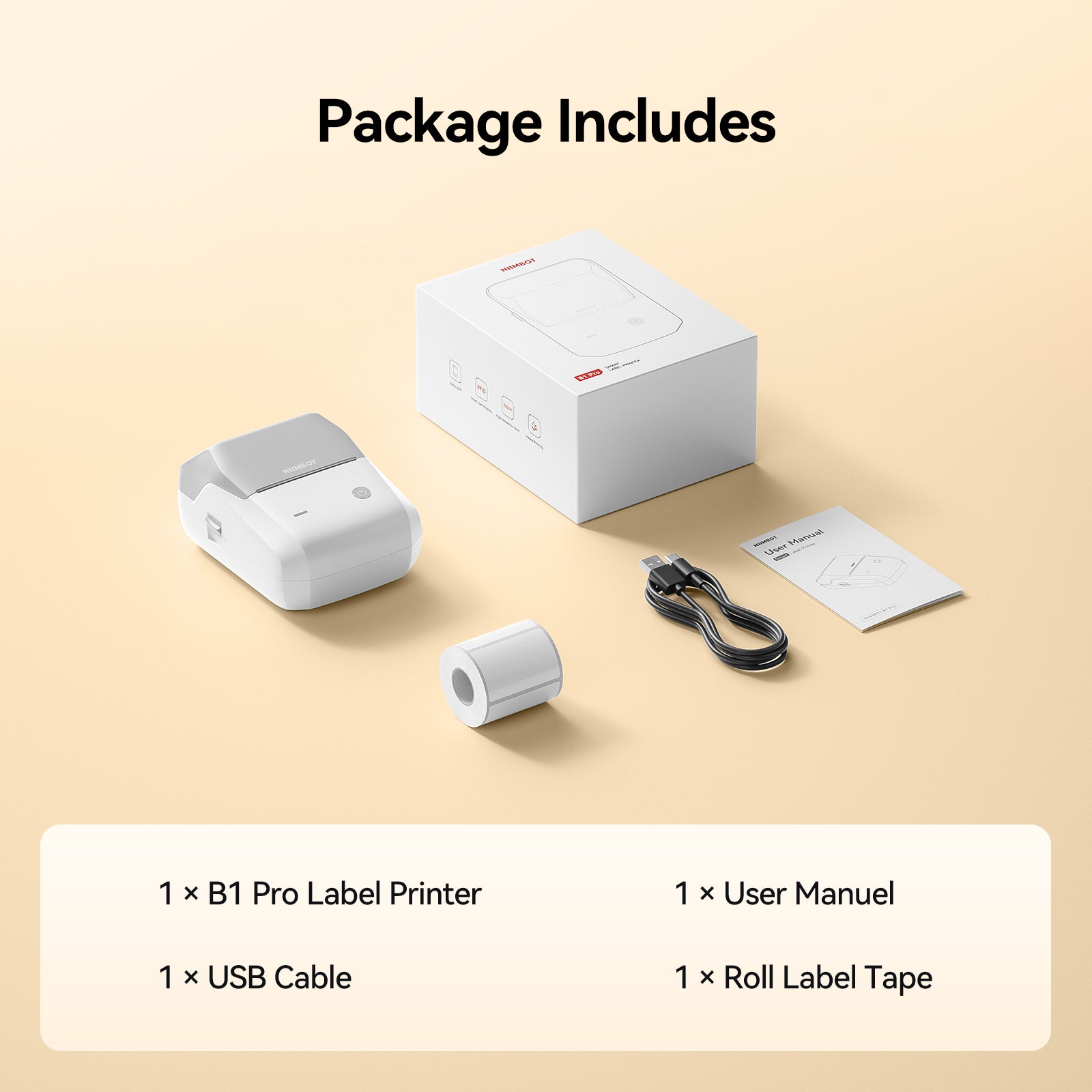 NB806 - Niimbot - B1-Pro - 300DPI - Portable Thermal Label Printer Incl Free Label
