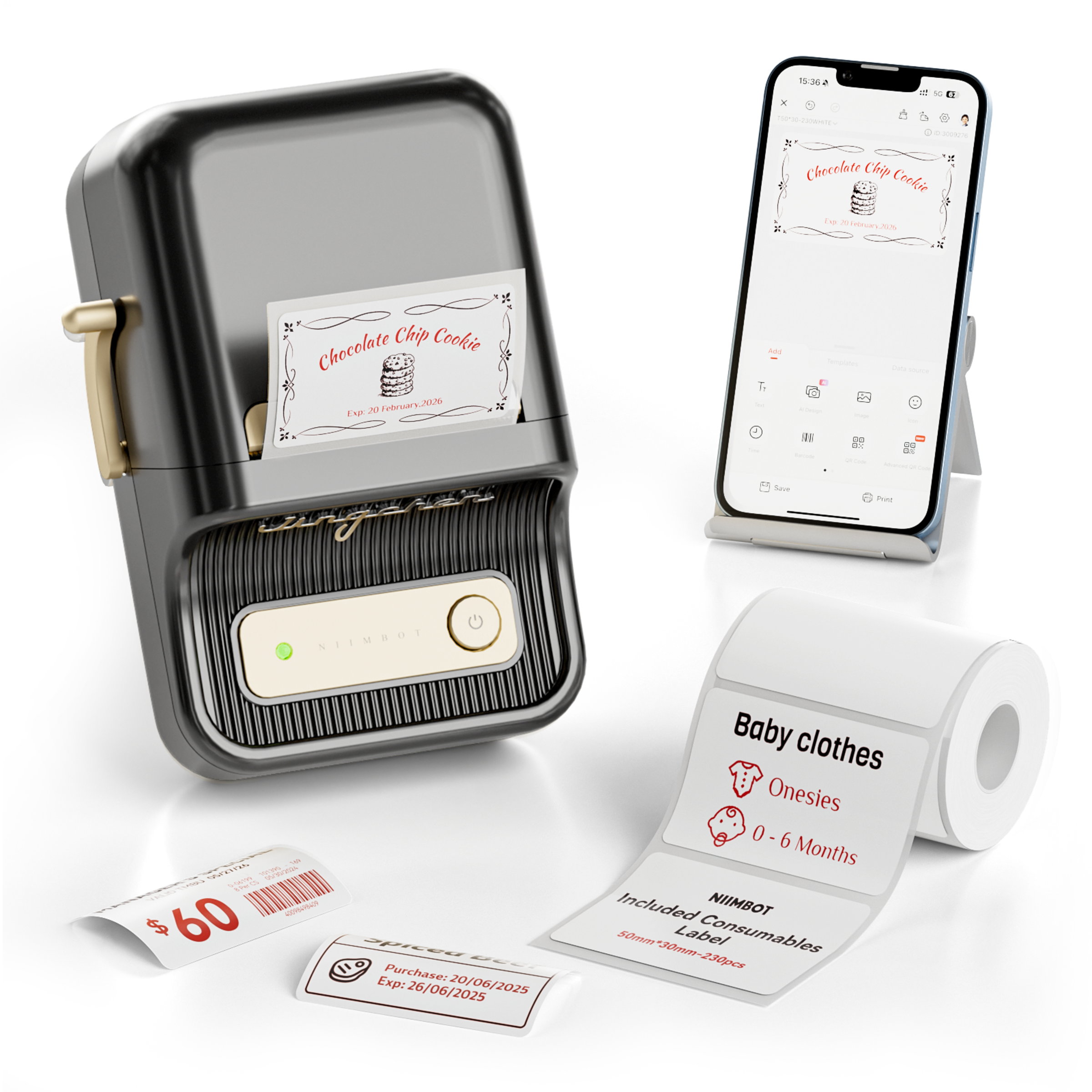 NB607 - Niimbot - B21-Pro - 300DPI - Portable Thermal Label Bluetooth Printer