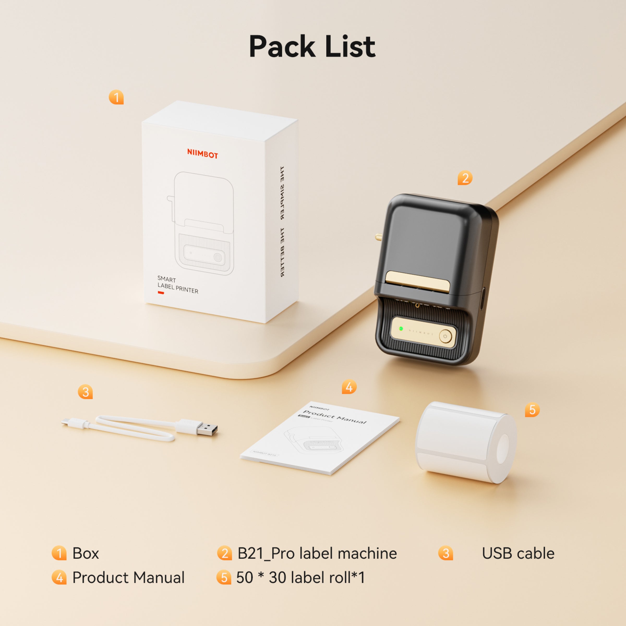 NB607 - Niimbot - B21-Pro - 300DPI - Portable Thermal Label Bluetooth Printer