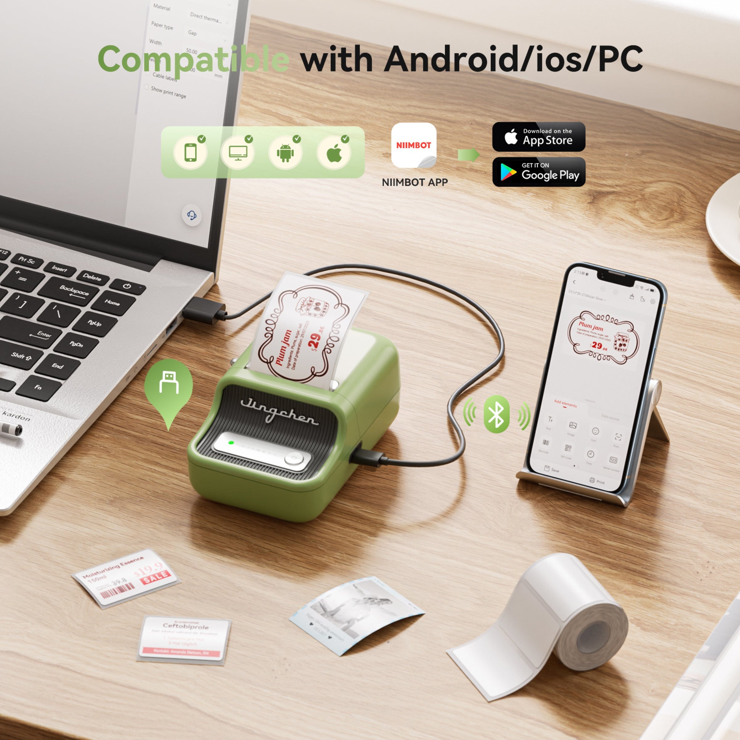 NB607 - Niimbot - B21-Pro - 300DPI - Portable Thermal Label Bluetooth Printer