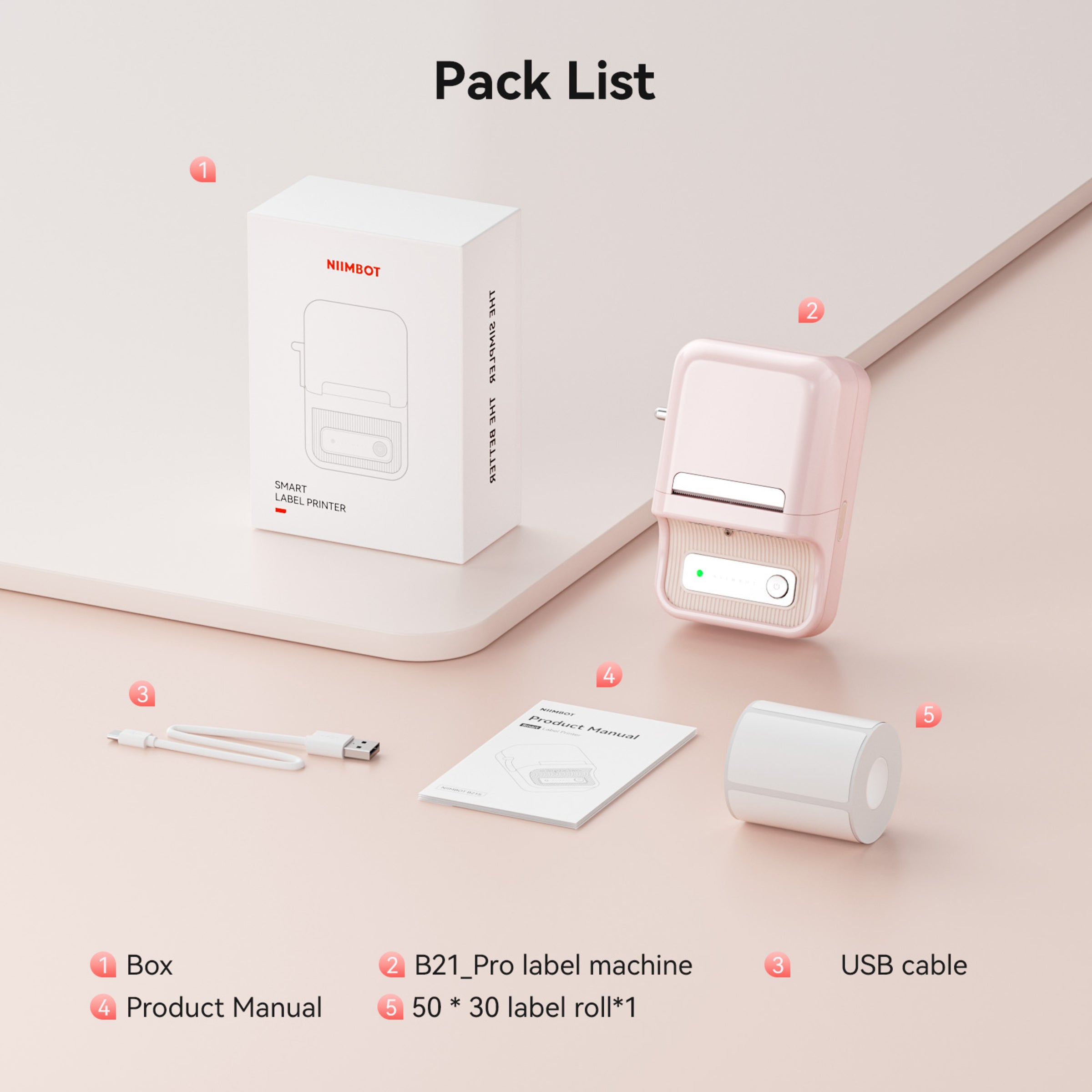 NB607 - Niimbot - B21-Pro - 300DPI - Portable Thermal Label Bluetooth Printer