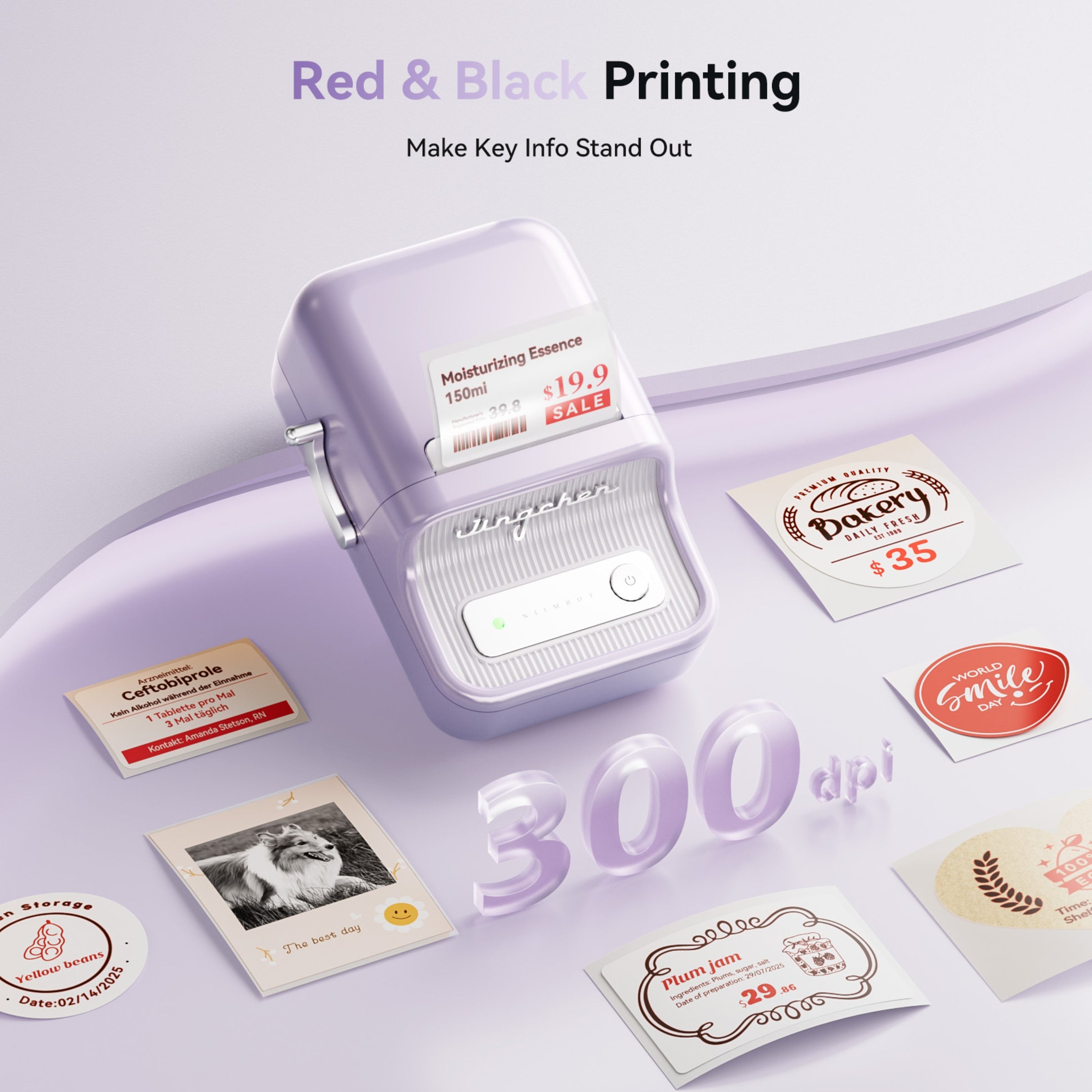 NB607 - Niimbot - B21-Pro - 300DPI - Portable Thermal Label Bluetooth Printer