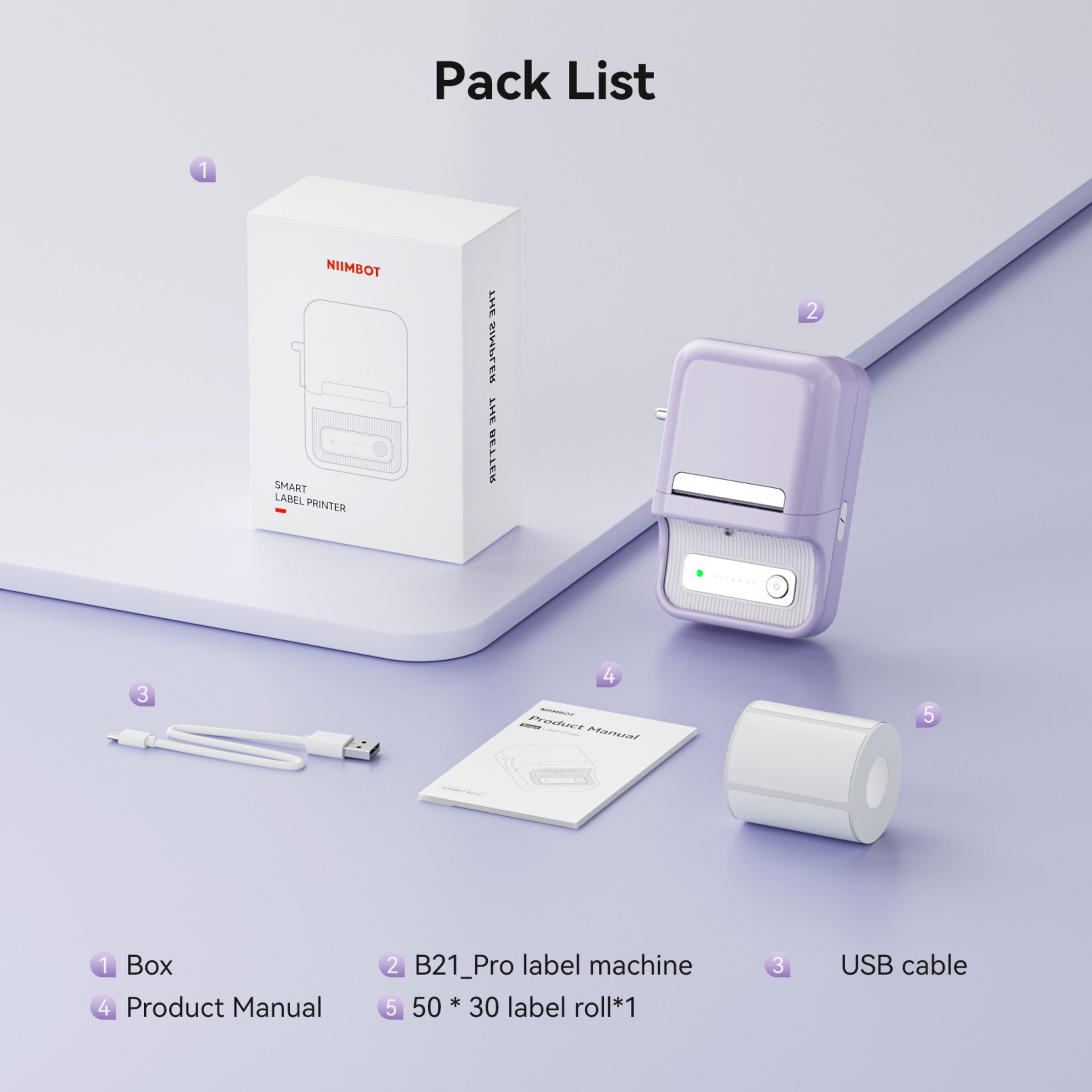 NB607 - Niimbot - B21-Pro - 300DPI - Portable Thermal Label Bluetooth Printer