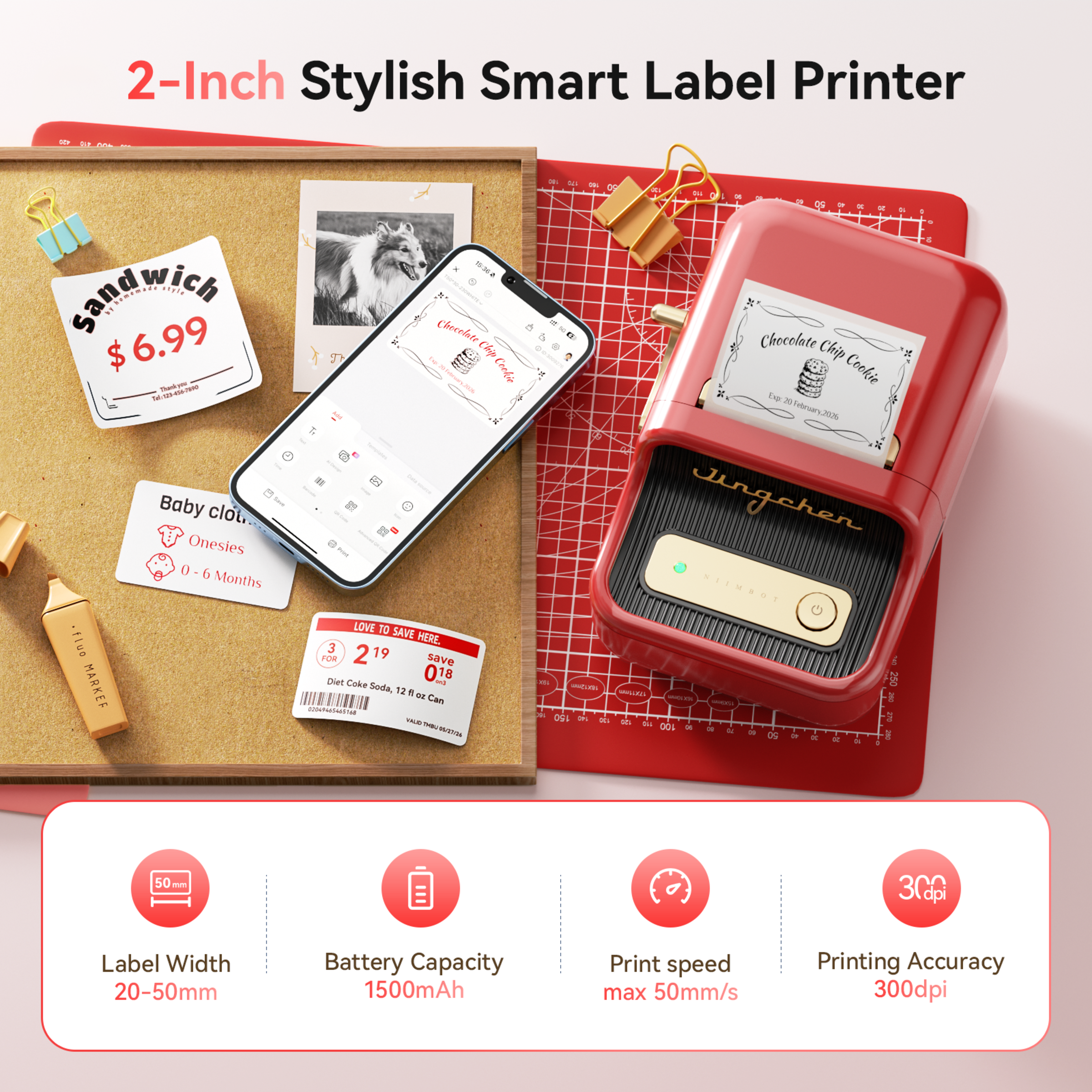 NB607 - Niimbot - B21-Pro - 300DPI - Portable Thermal Label Bluetooth Printer