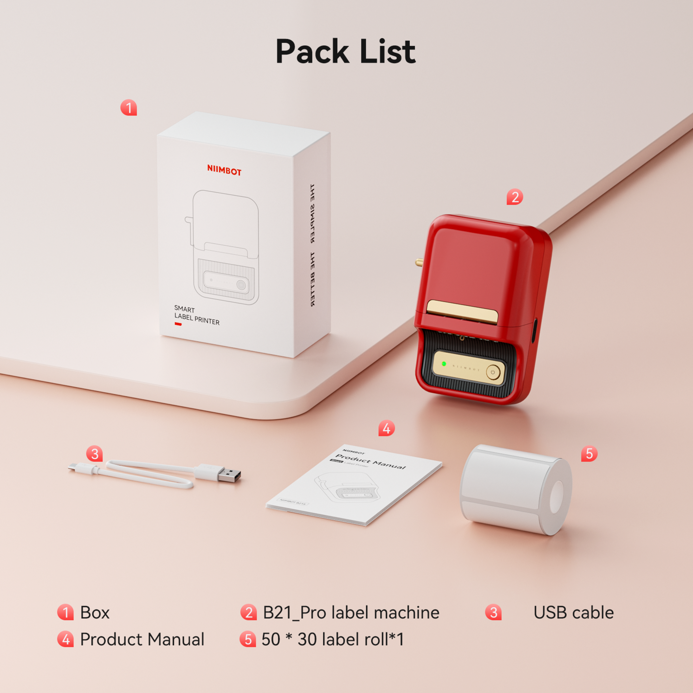 NB607 - Niimbot - B21-Pro - 300DPI - Portable Thermal Label Bluetooth Printer