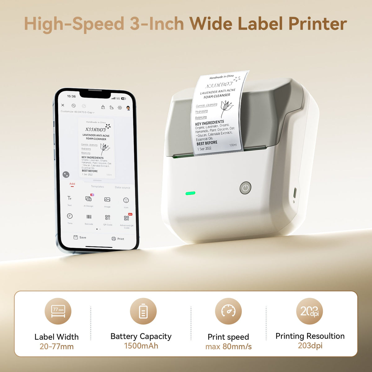 NIIMBOT - B31 Bluetooth Label Printer Incl Label Roll