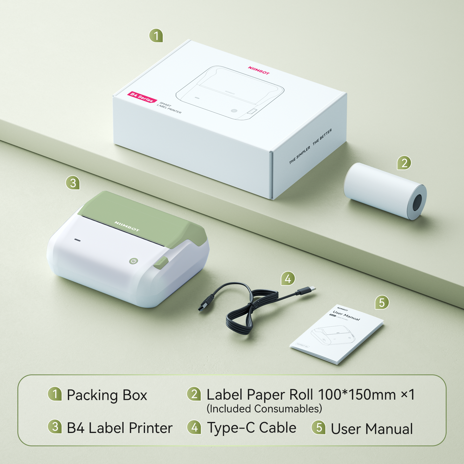 NB609 - Niimbot - B4 - Bluetooth Portable Shipping Thermal Label Printer With Free Roll
