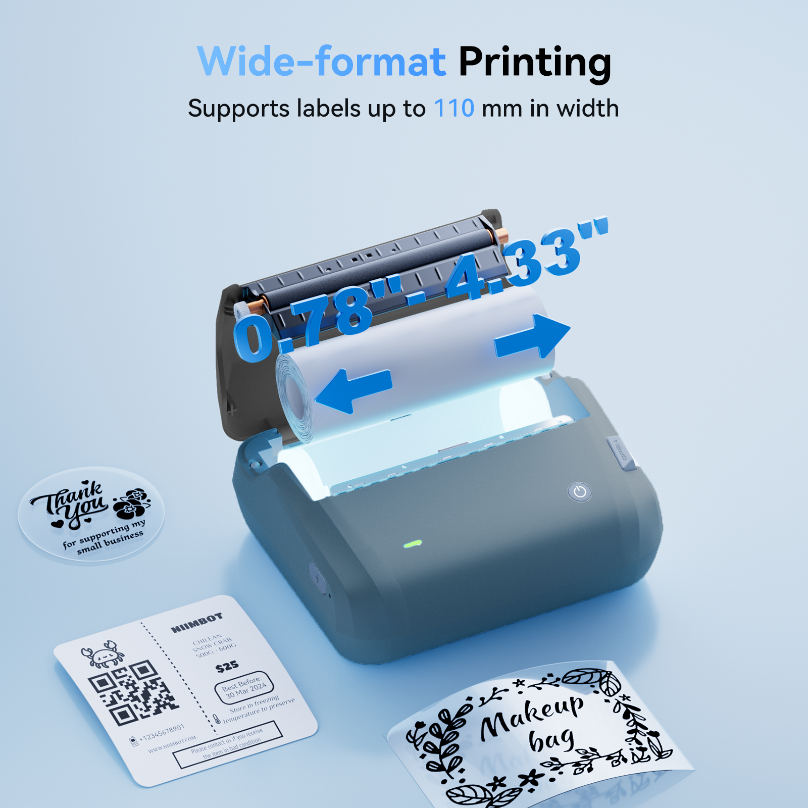NB609 - Niimbot - B4 - Bluetooth Portable Shipping Thermal Label Printer With Free Roll