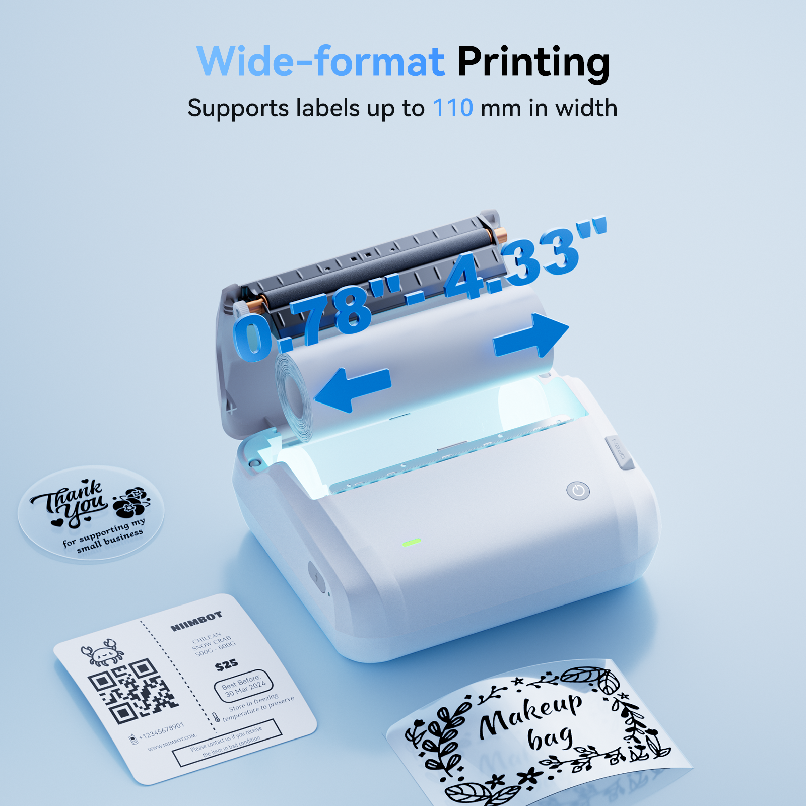 NB609 - Niimbot - B4 - Bluetooth Portable Shipping Thermal Label Printer With Free Roll
