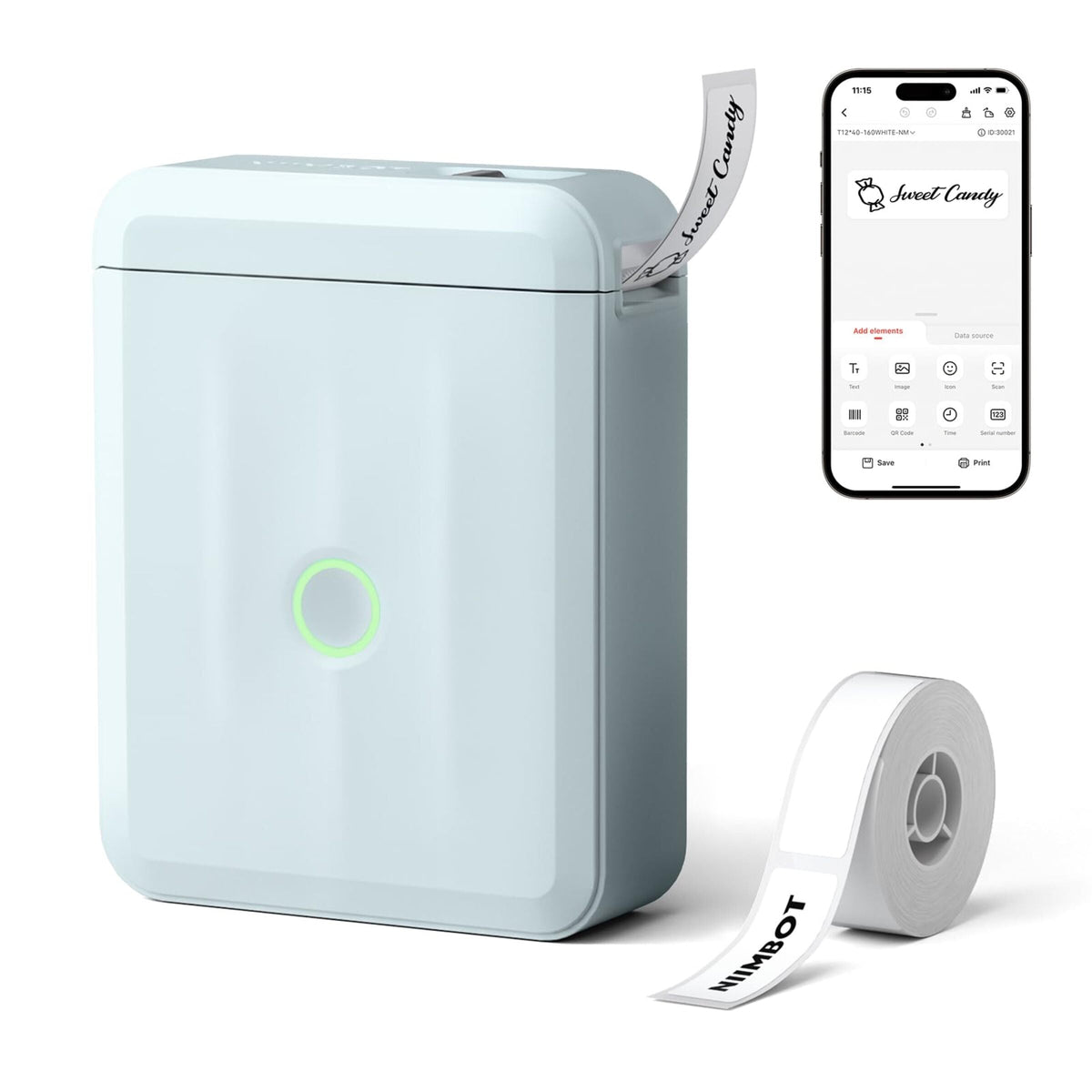 NIIMBOT - D110_M Bluetooth Label Printer Incl Label Roll
