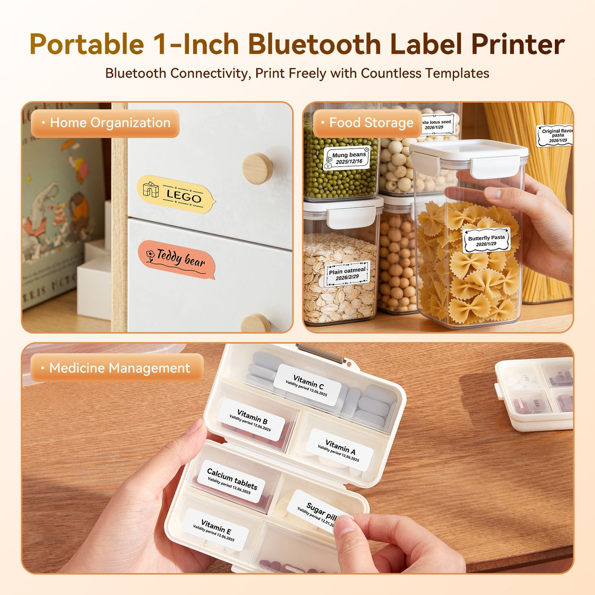 NIIMBOT - D101 Bluetooth Label Printer Incl Label Roll - White