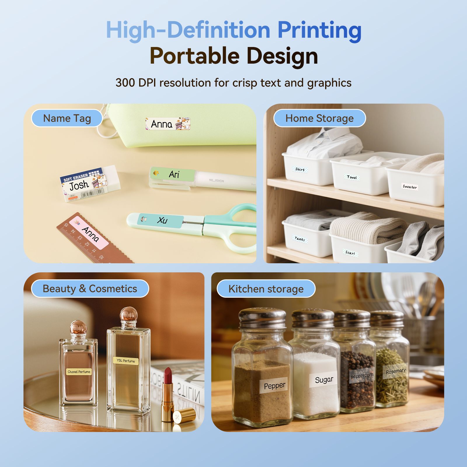 NB525 - Niimbot - D11-H - 300DPI - Portable Bluetooth Label Printer Inc Free Label Roll