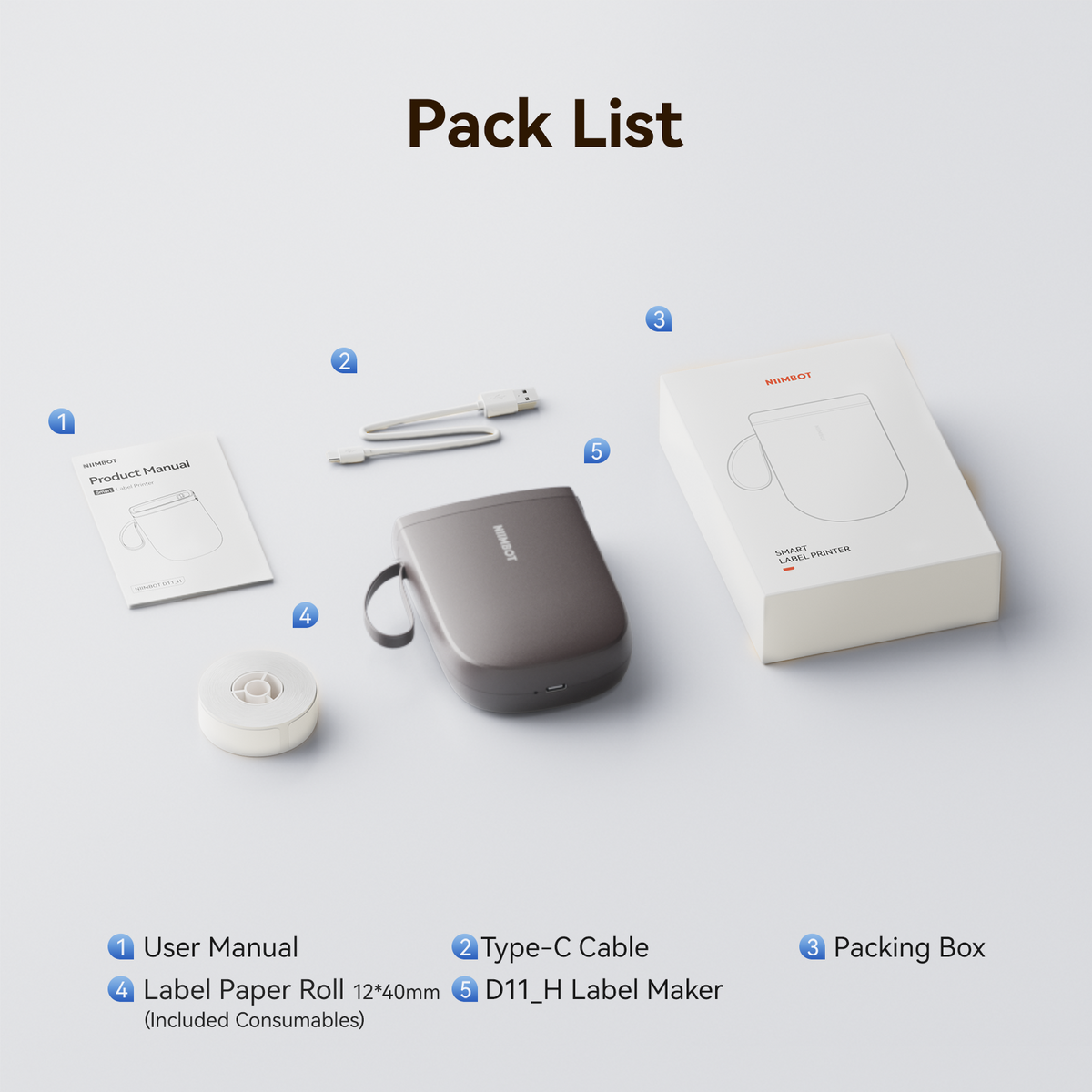 NIIMBOT - D11_H 300dpi Bluetooth Label Printer Incl Label Roll