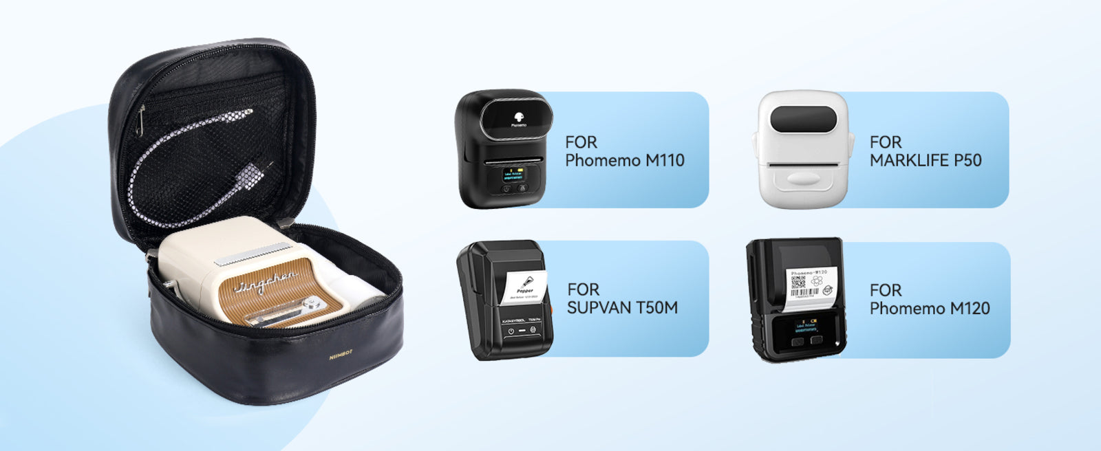 NB517 - NIIMBOT - B1 / B21 / B3S MODELS - STORAGE CASE FOR PRINTER & LABELS - BLACK