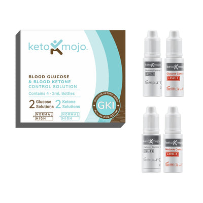 Keto-Mojo GKI Glucose and Ketone Control Solutions Dual Pack, 4 x 2 ml