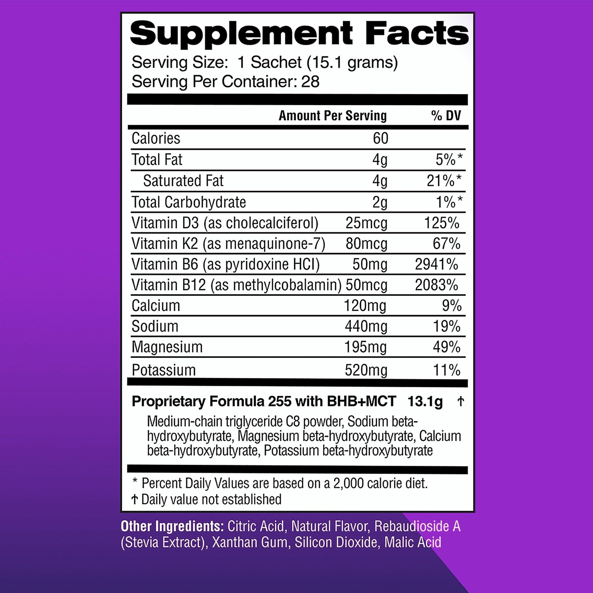 REAL KETONES - ELEVATE - D-BHB & MCT & ELECTROLYTES - 30 STICK PACK GUSSET BAG