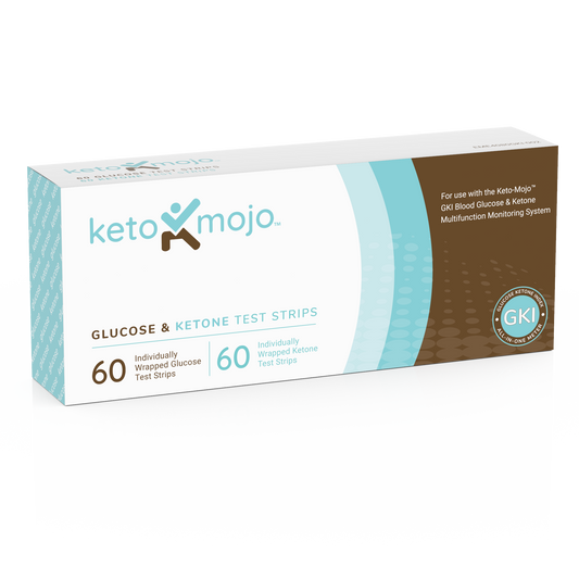 KETO MOJO™ - GKI - BLOOD GLUCOSE & KETONE TEST STRIPS (60'S) - COMBO PACK