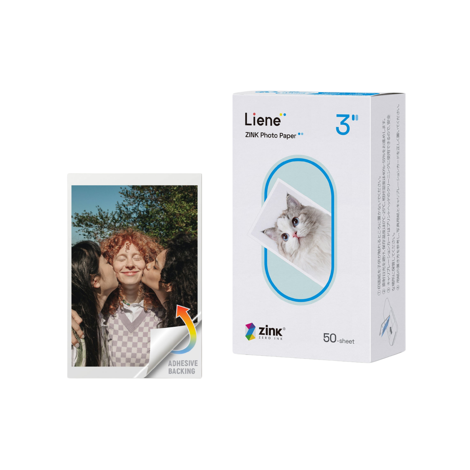 LIENE - Pearl K100 - 2x3 Inch ZINK Adhesive Photo Paper - 50 Sheets