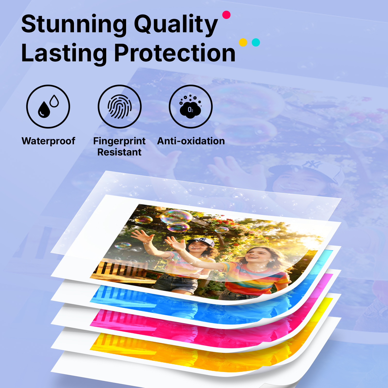 LIENE - Pearl N200 Pro - 2x3 Inch ZINK Bluetooth Photo Printer - Purple - Incl. 10 Sheets Photo Paper