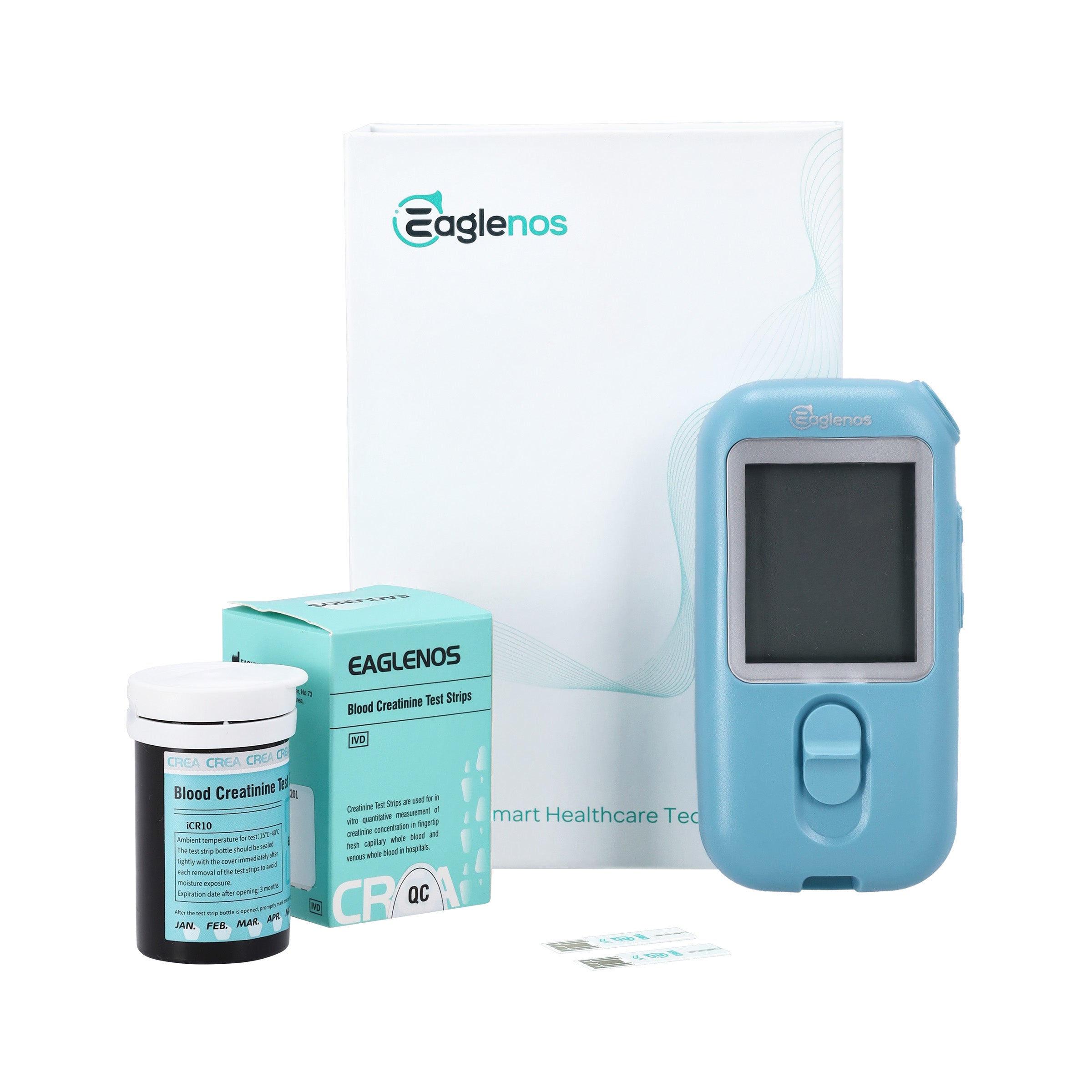 EAGLENOS - CREATININE START-UP BLOOD TEST METER KIT (M432) - INCLUDES 25 CREATININE STRIPS