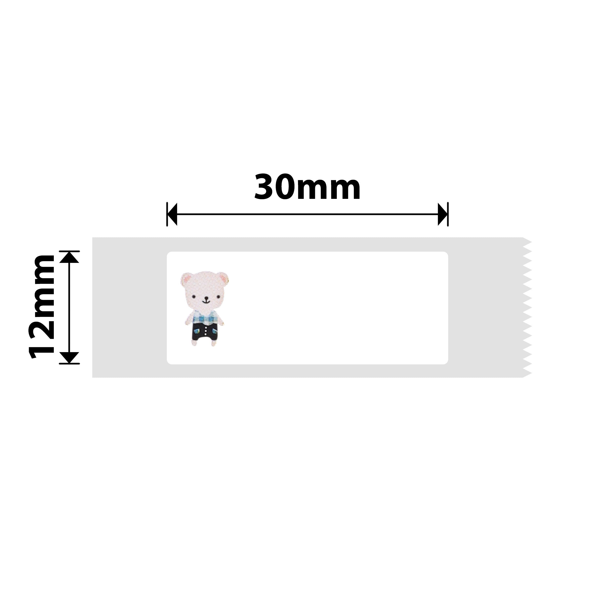 NB127 - Niimbot - D11 / D101 / D110 / H1S - 12x30mm - 210 Baby Bear Labels