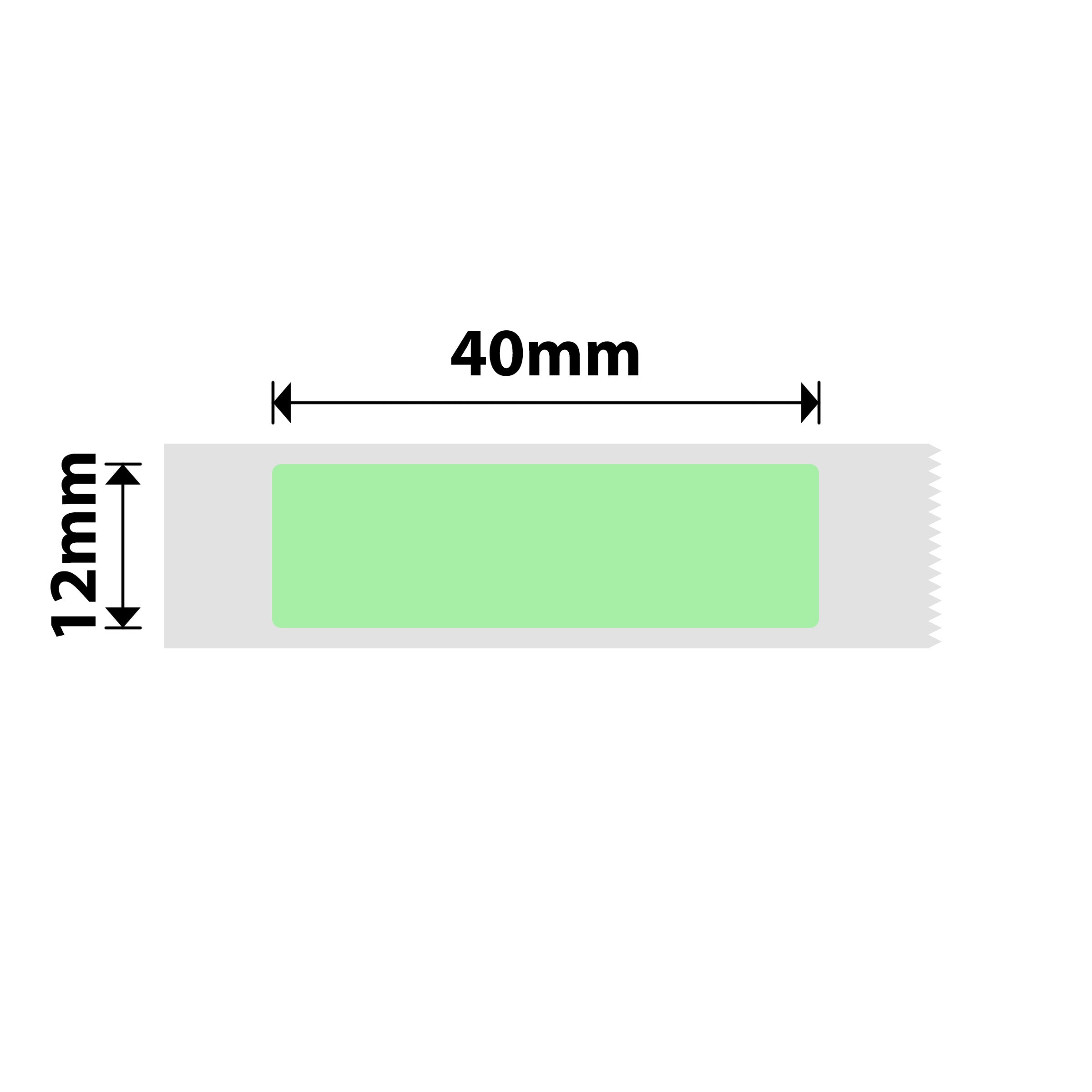 NB129 - Niimbot - D11 / D101 / D110 / H1S - 12x40mm - 155 Green Labels