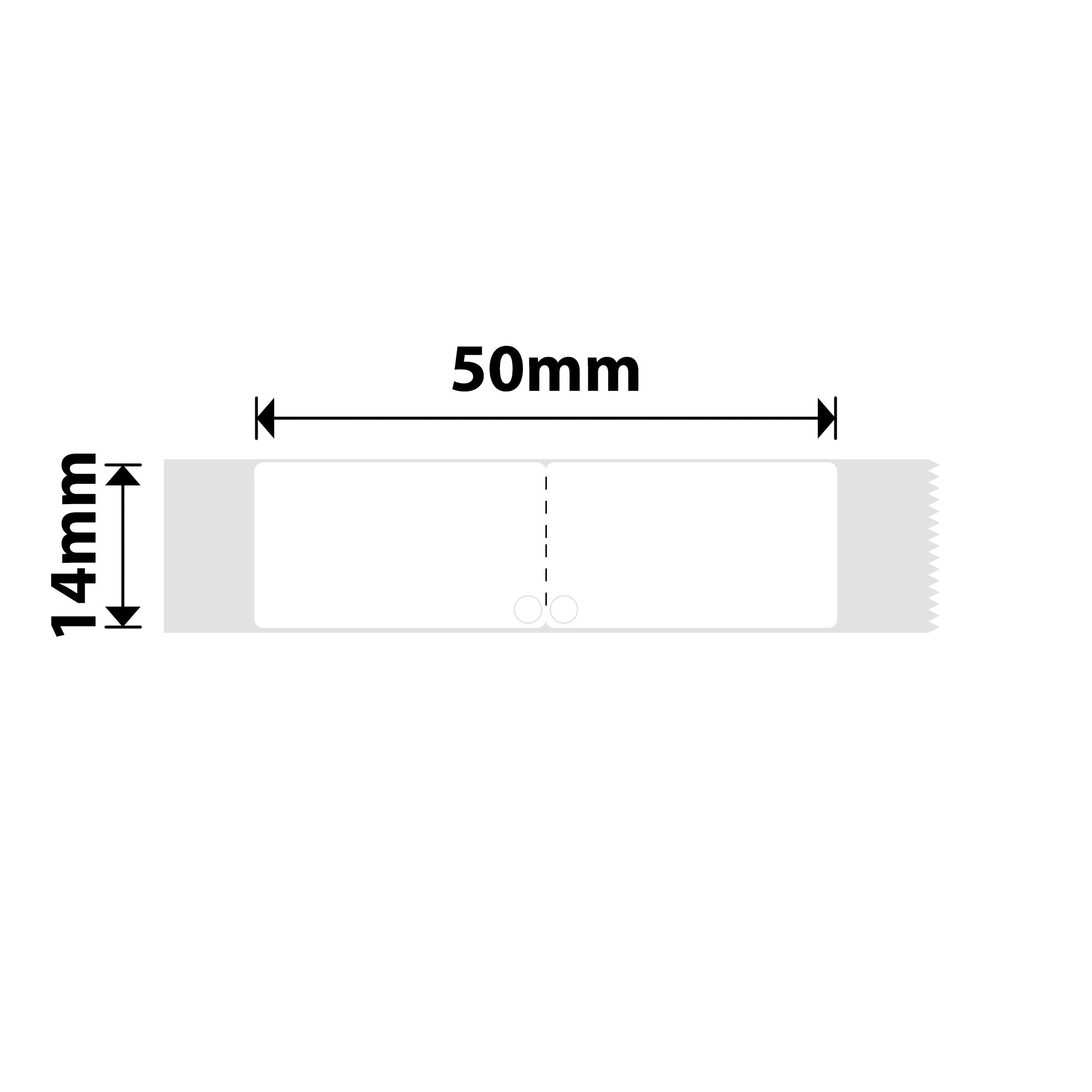 NB133 - NIIMBOT - D11 / D101 / D110 / H1S - 14X50MM - 130 WHITE JEWELLERY FOLDING LABELS